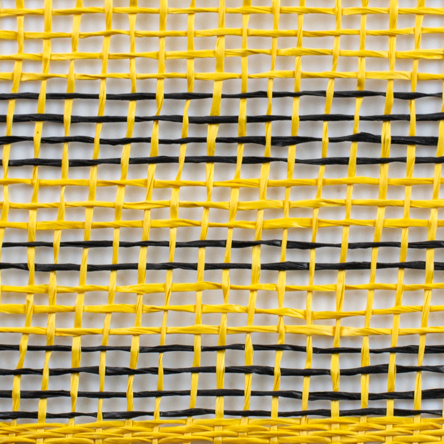 10" Poly Burlap Triple Stripe Mesh: Yellow & Black detail photo 3