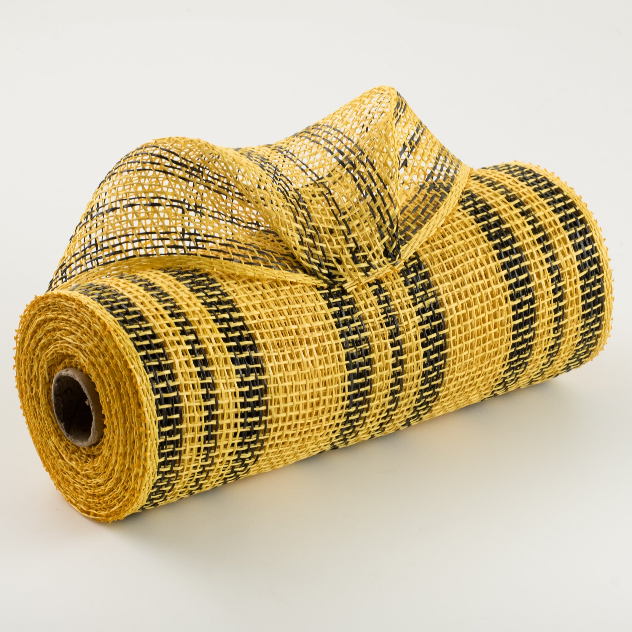 10" Poly Burlap Triple Stripe Mesh: Yellow & Black Item Number: RP8163N2