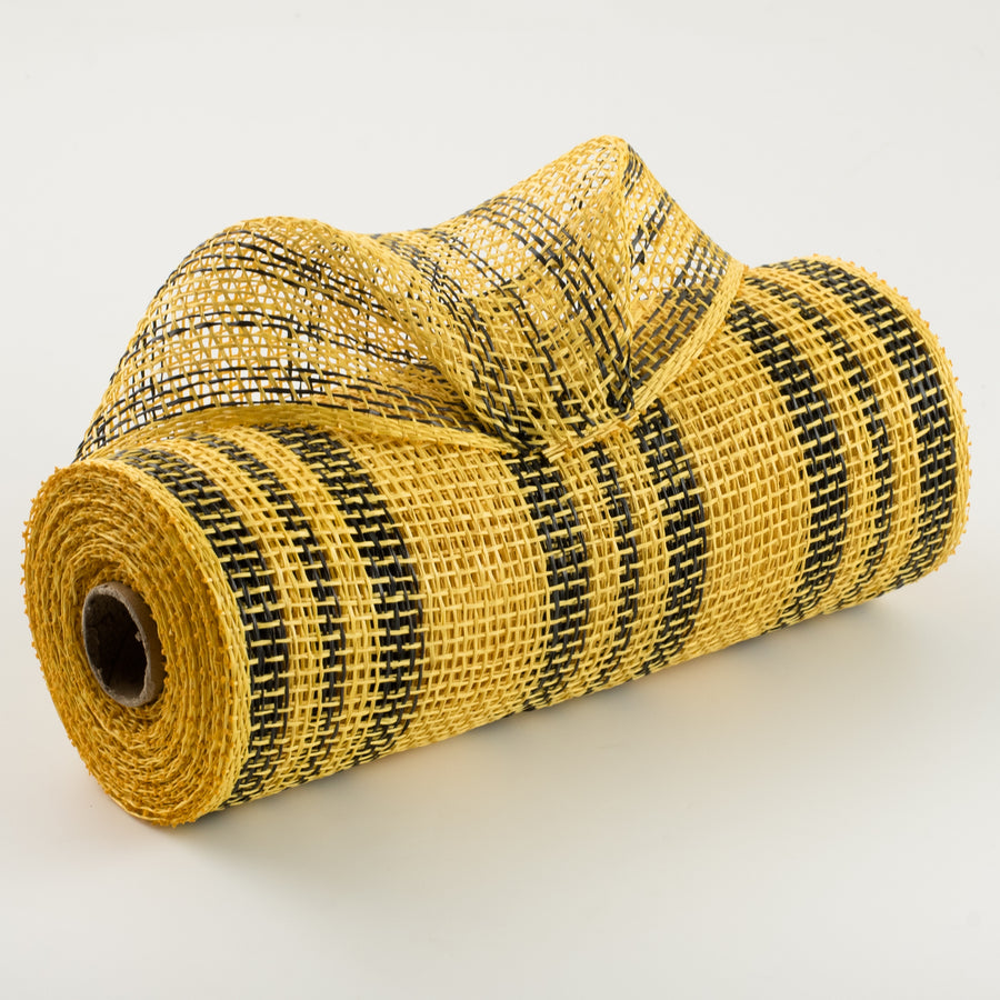 10" Poly Burlap Triple Stripe Mesh: Yellow & Black Item Number: RP8163N2