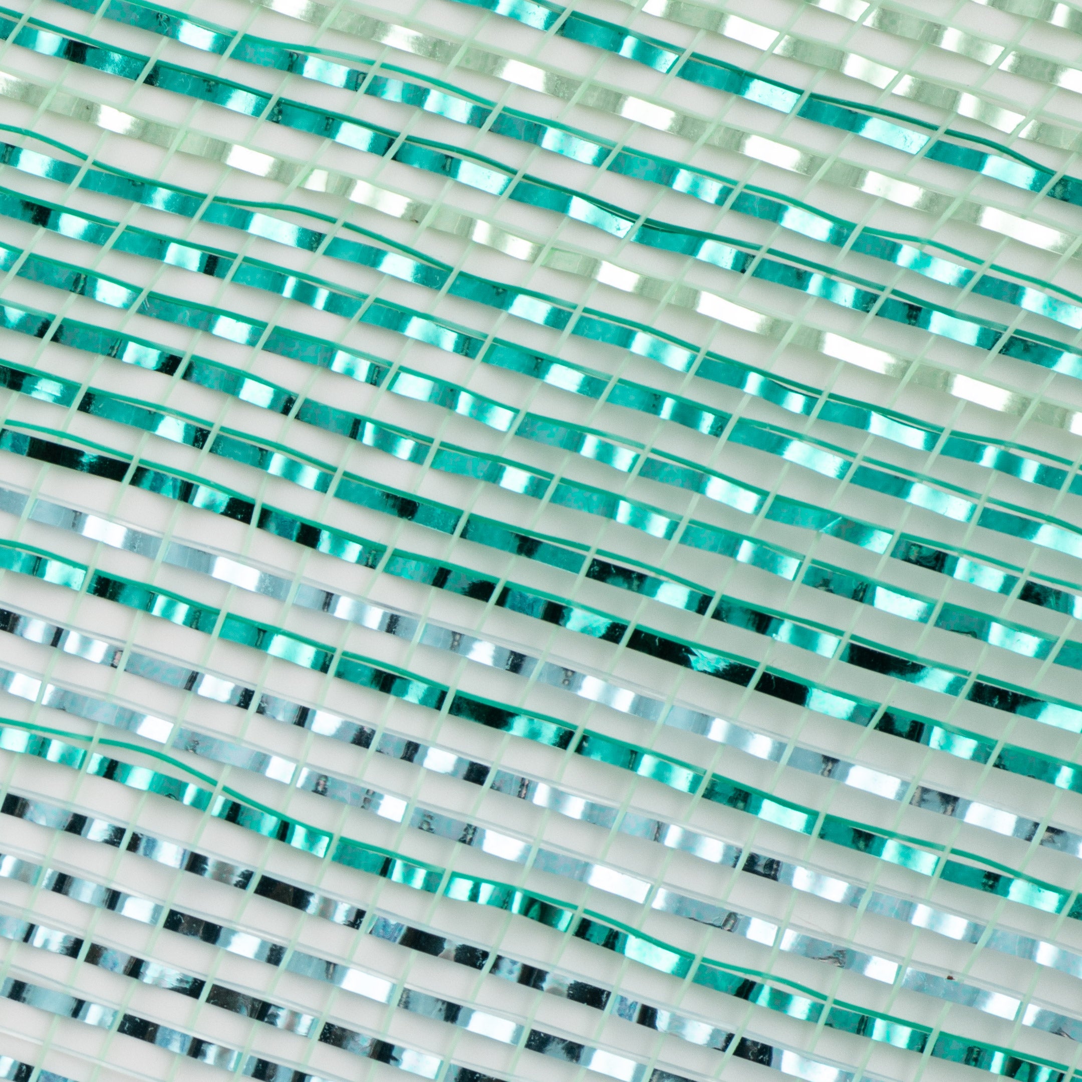 10" Poly Deco Mesh: Aqua & Mint Metallic Ombré detail photo 3