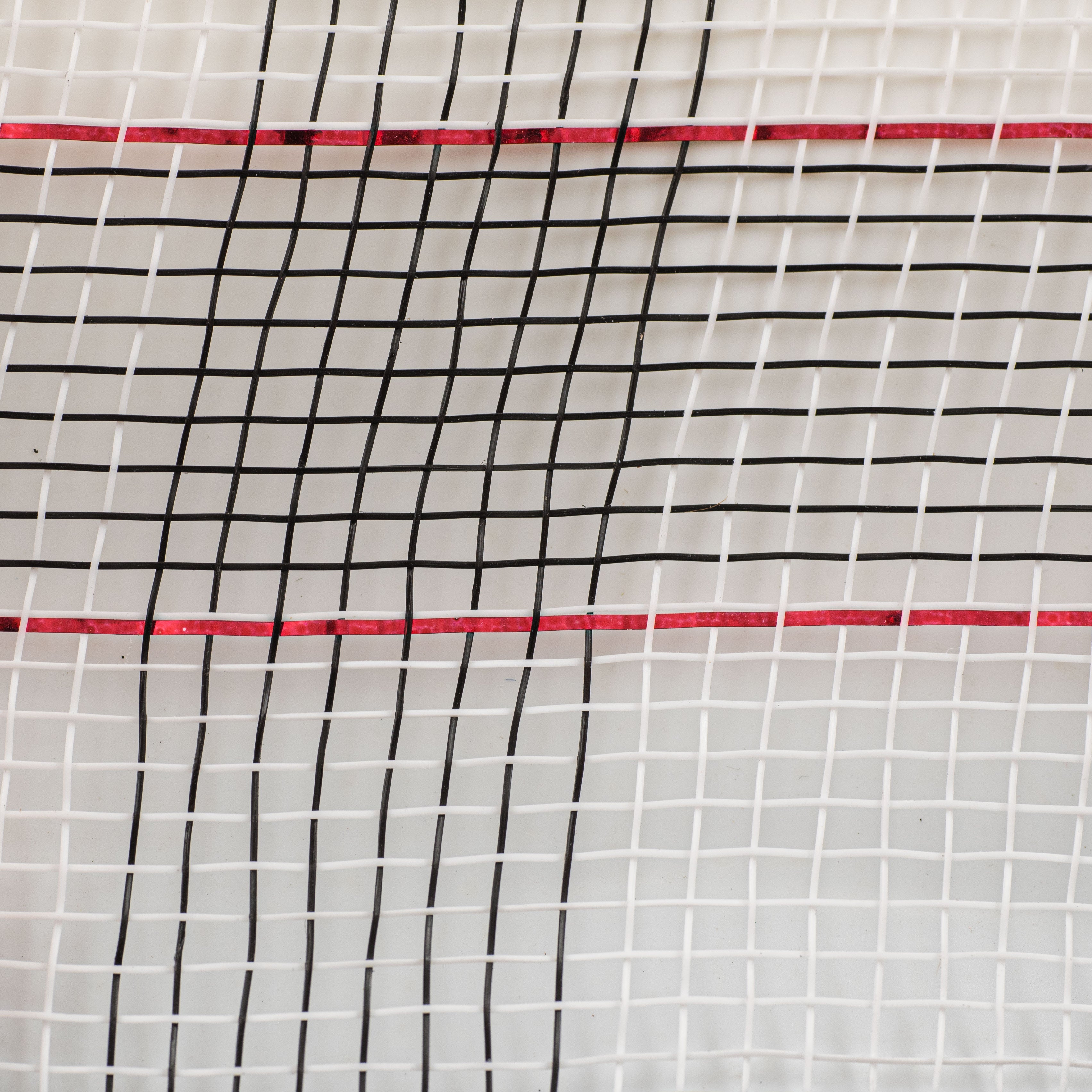 10" Poly Deco Mesh: Black & White With Red Foil Plaid detail photo 3