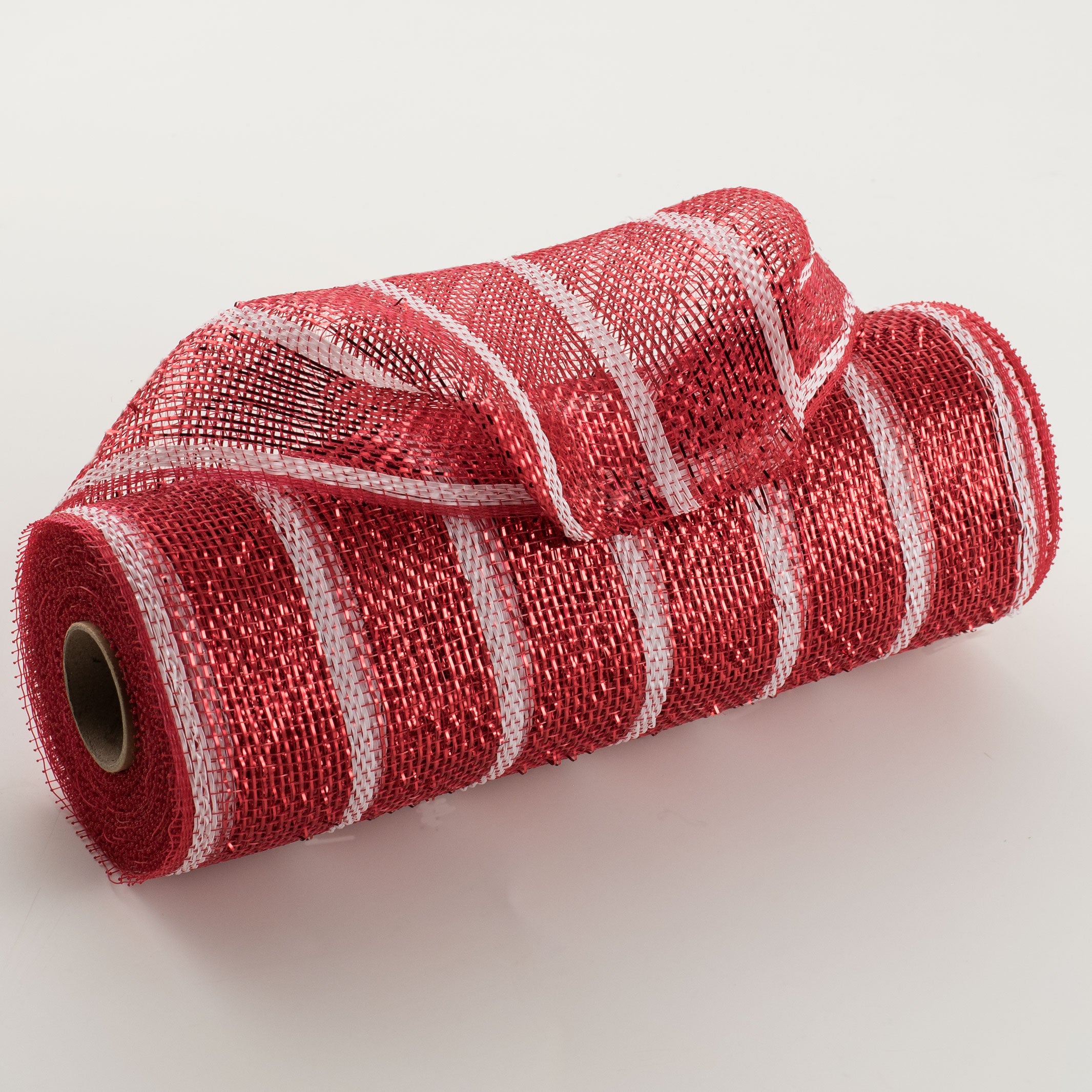 10" Poly Deco Mesh: Deluxe Red/White Stripe Item Number: RE1333F8