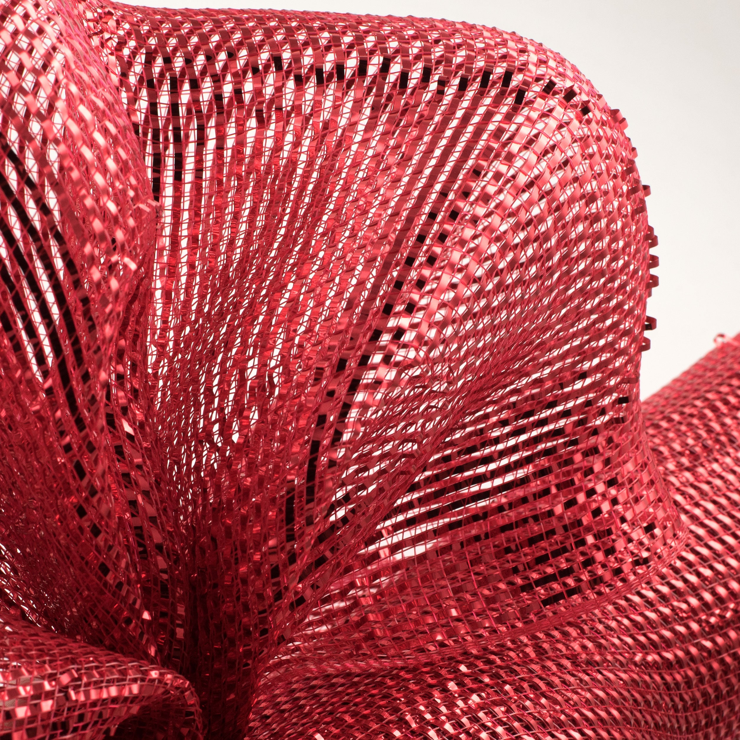 21" Poly Deco Mesh: Deluxe Wide Foil Red Lifestyle Photo