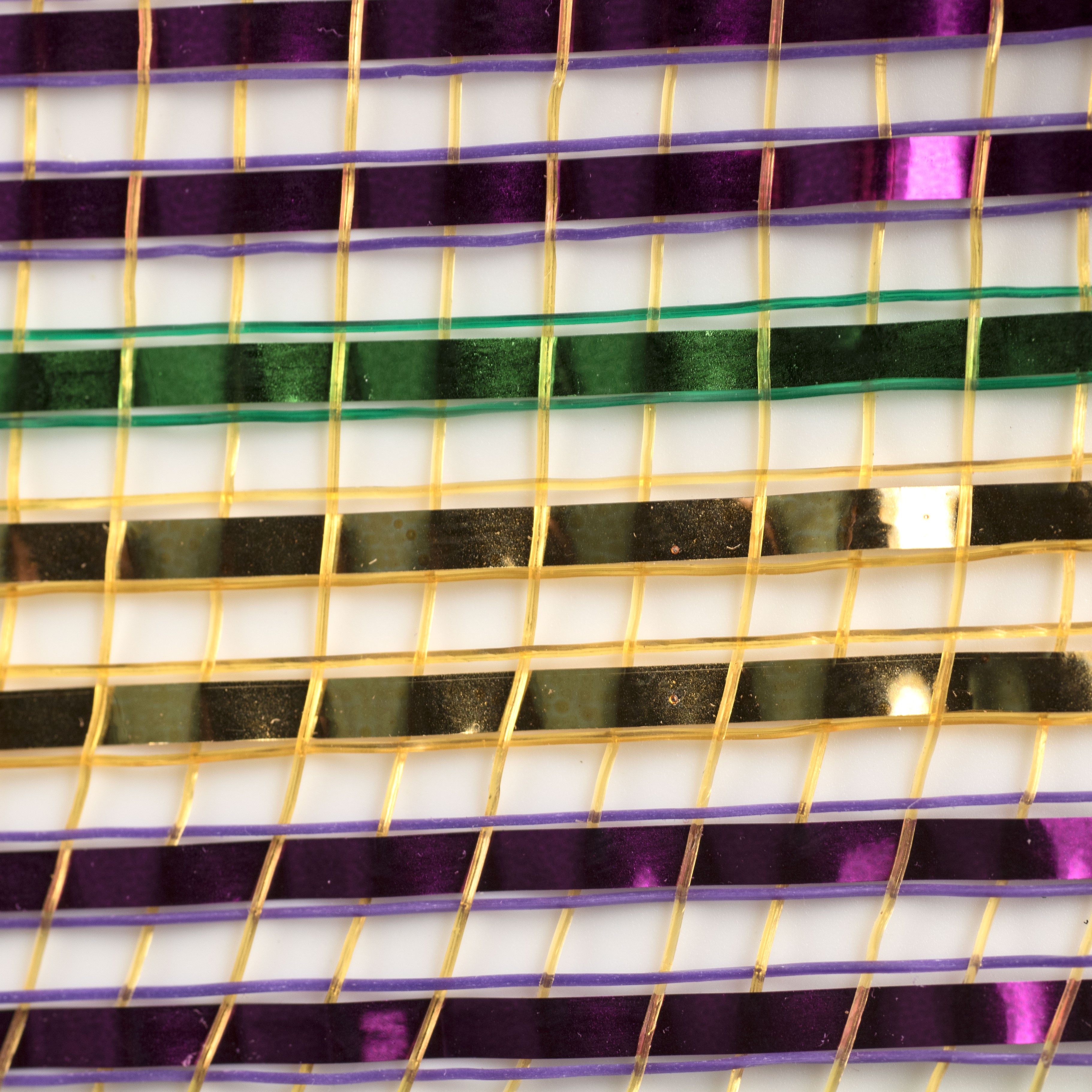 10" Poly Deco Mesh: Deluxe Wide Mardi Gras Stripe detail photo 3