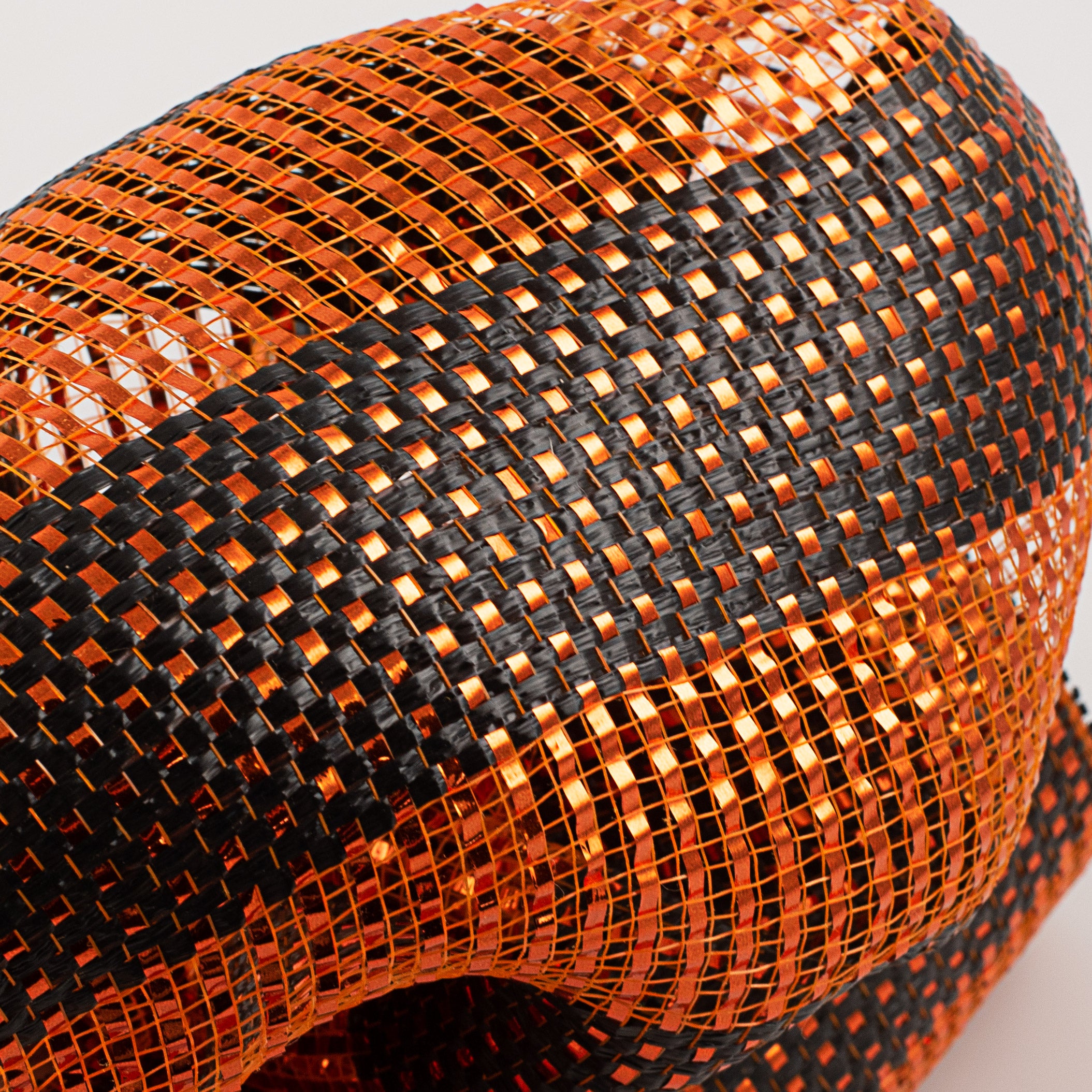 10" Poly Deco Mesh: Deluxe Wide Stripe Black/Orange Lifestyle Photo