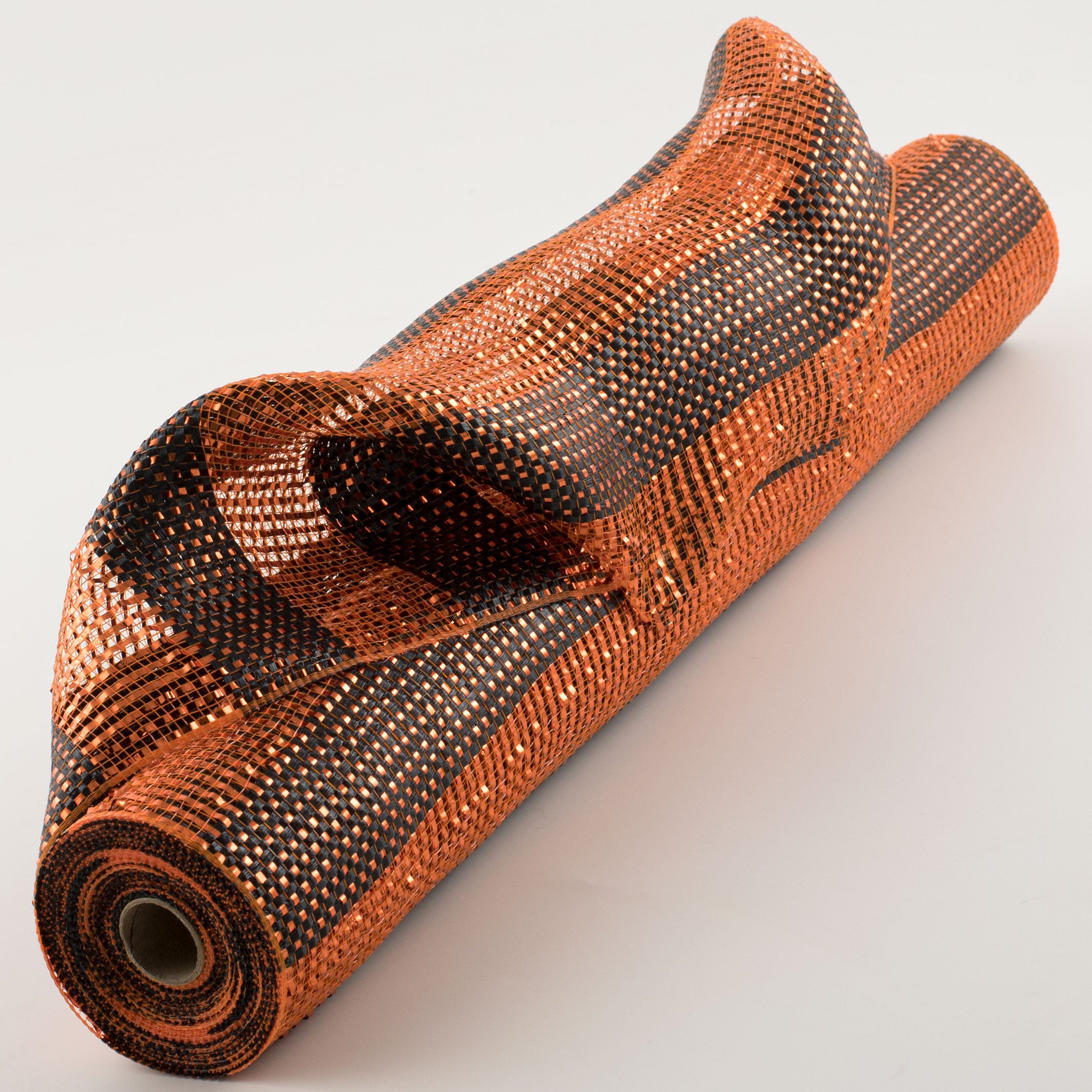 21" Poly Deco Mesh: Deluxe Wide Stripe Black/Orange Item Number: XB996-20