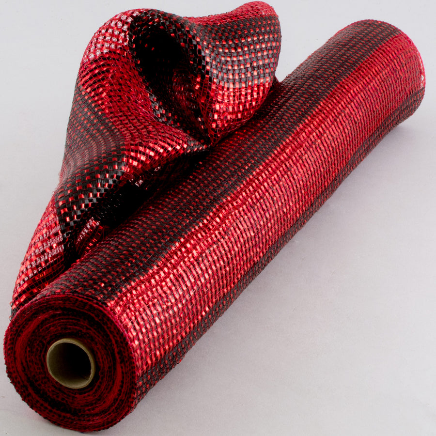 21" Poly Deco Mesh: Deluxe Wide Stripe Black/Red Item Number: XB996-13
