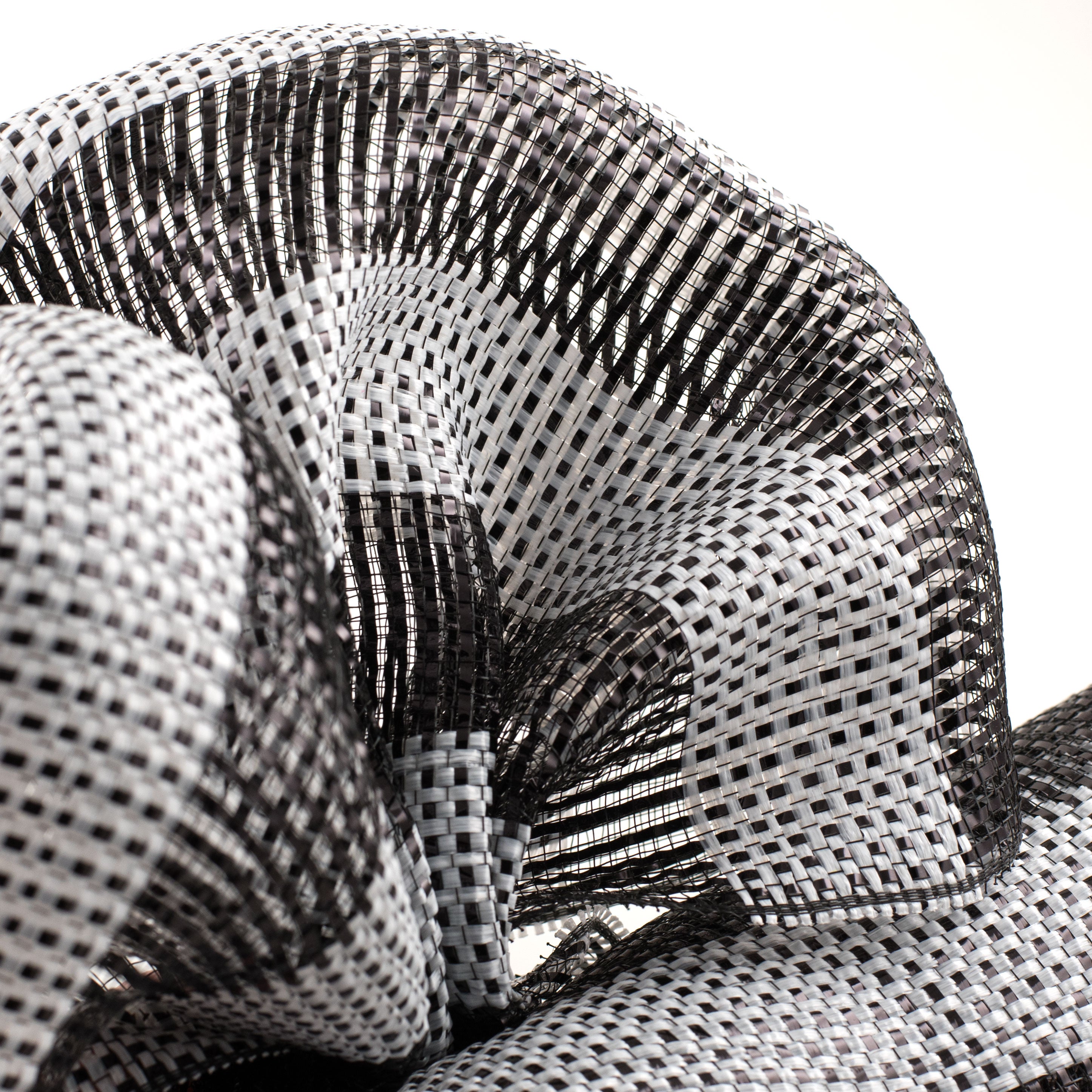 21" Poly Deco Mesh: Deluxe Wide Stripe Black/White Lifestyle Photo