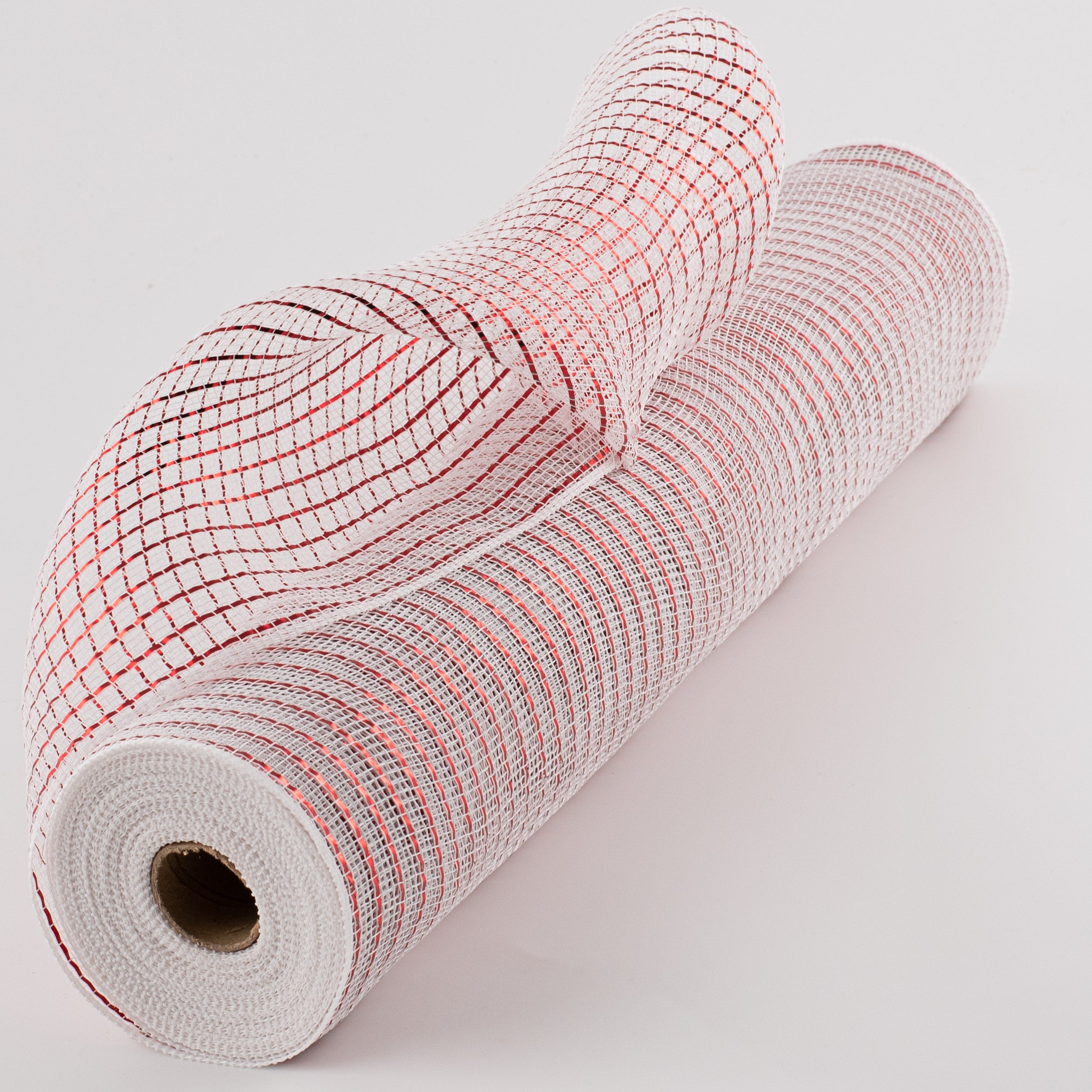 21" Poly Deco Mesh: Matte Red Wide Foil on White Item Number: RY9500A2