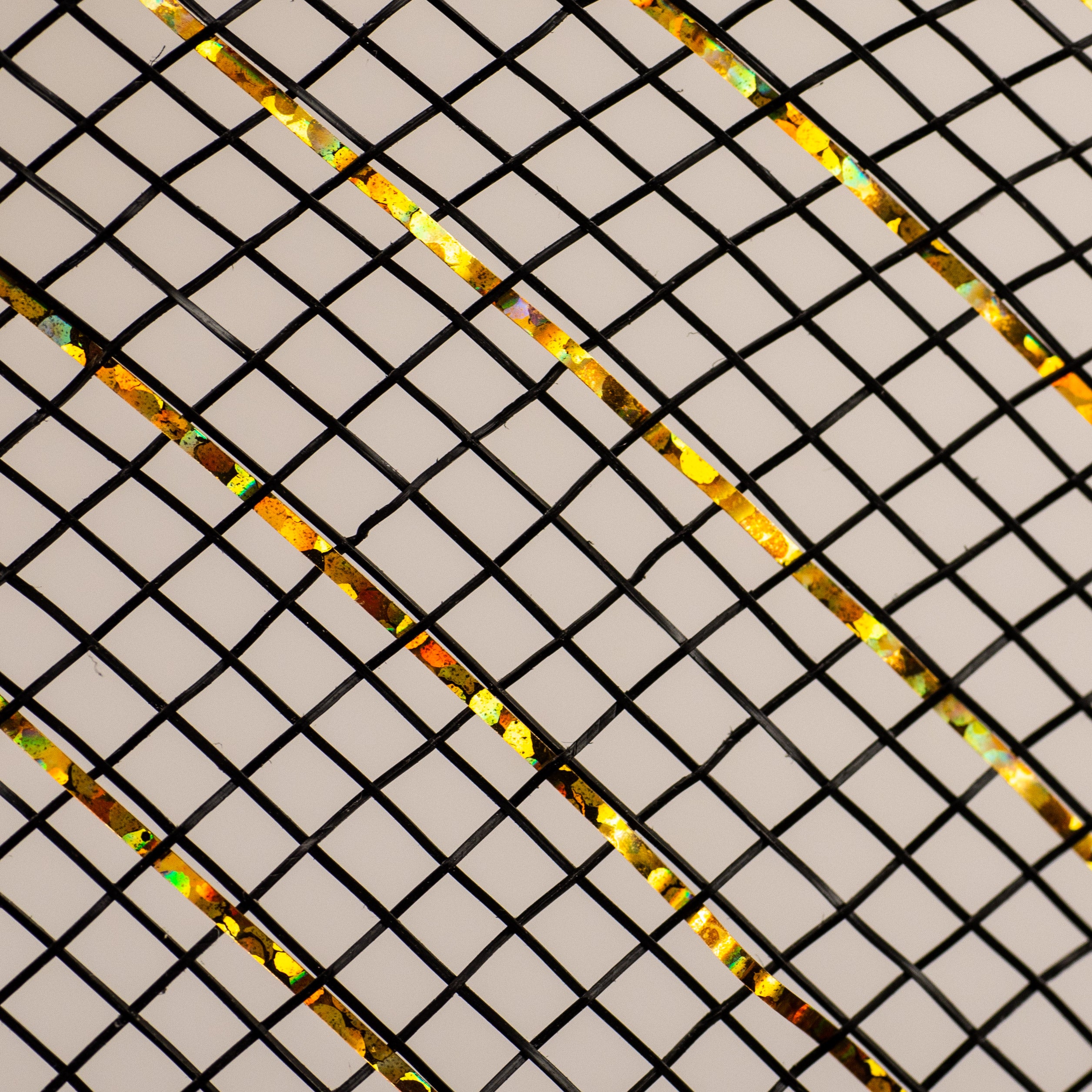 10" Poly Deco Mesh: Metallic Black/Gold detail photo 3