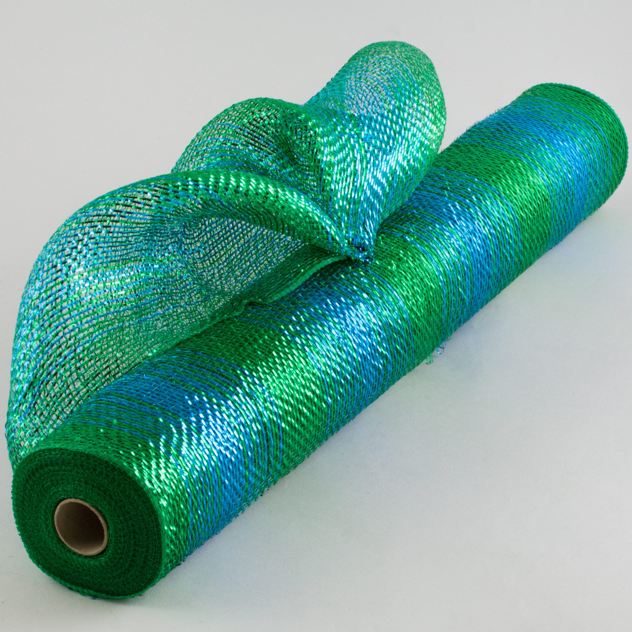 21" Poly Deco Mesh: Metallic Blended Peacock Ombré Item Number: XB993-33
