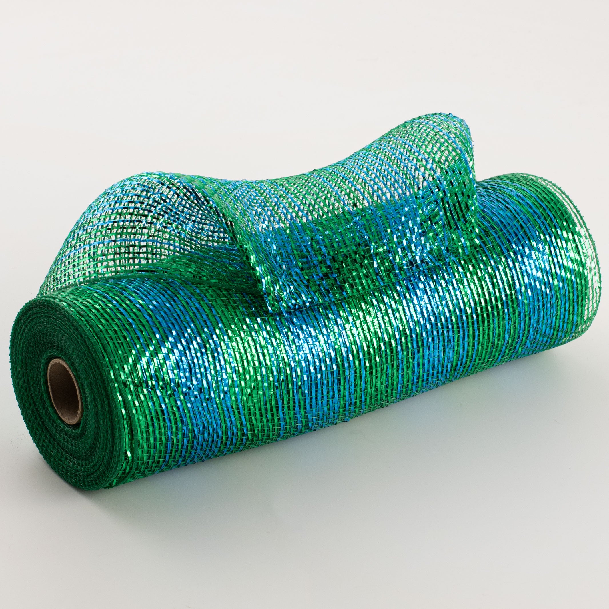 10" Poly Deco Mesh: Metallic Blended Peacock Ombré Item Number: XB99310-33