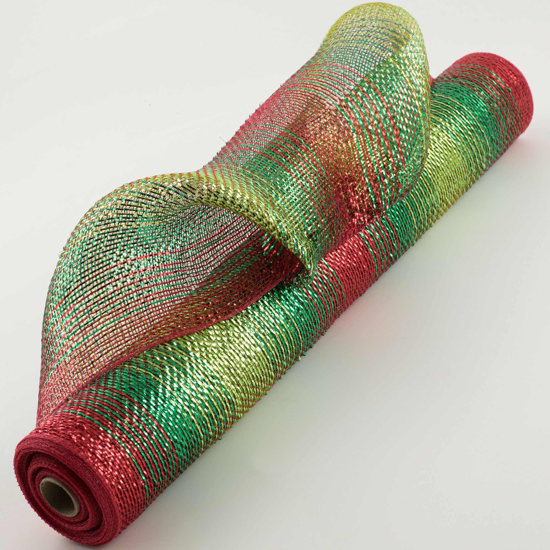 21" Poly Deco Mesh: Metallic Christmas Lime Ombré Item Number: XB993-17
