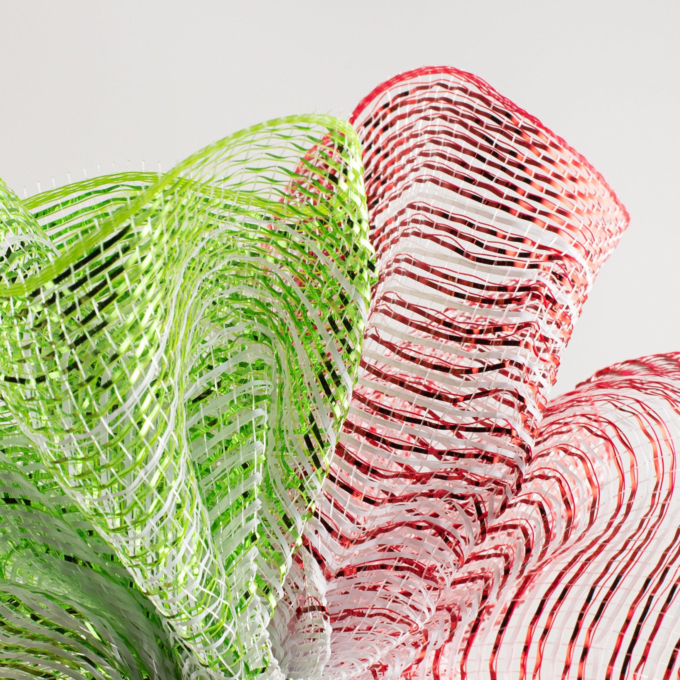10" Poly Deco Mesh: Metallic Christmas White Ombré Lifestyle Photo