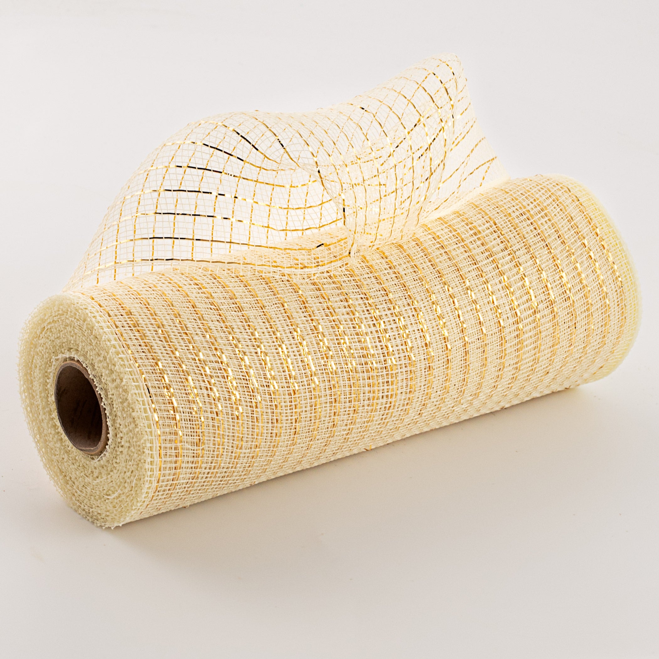10" Poly Deco Mesh: Metallic Cream/Gold Item Number: RE130172