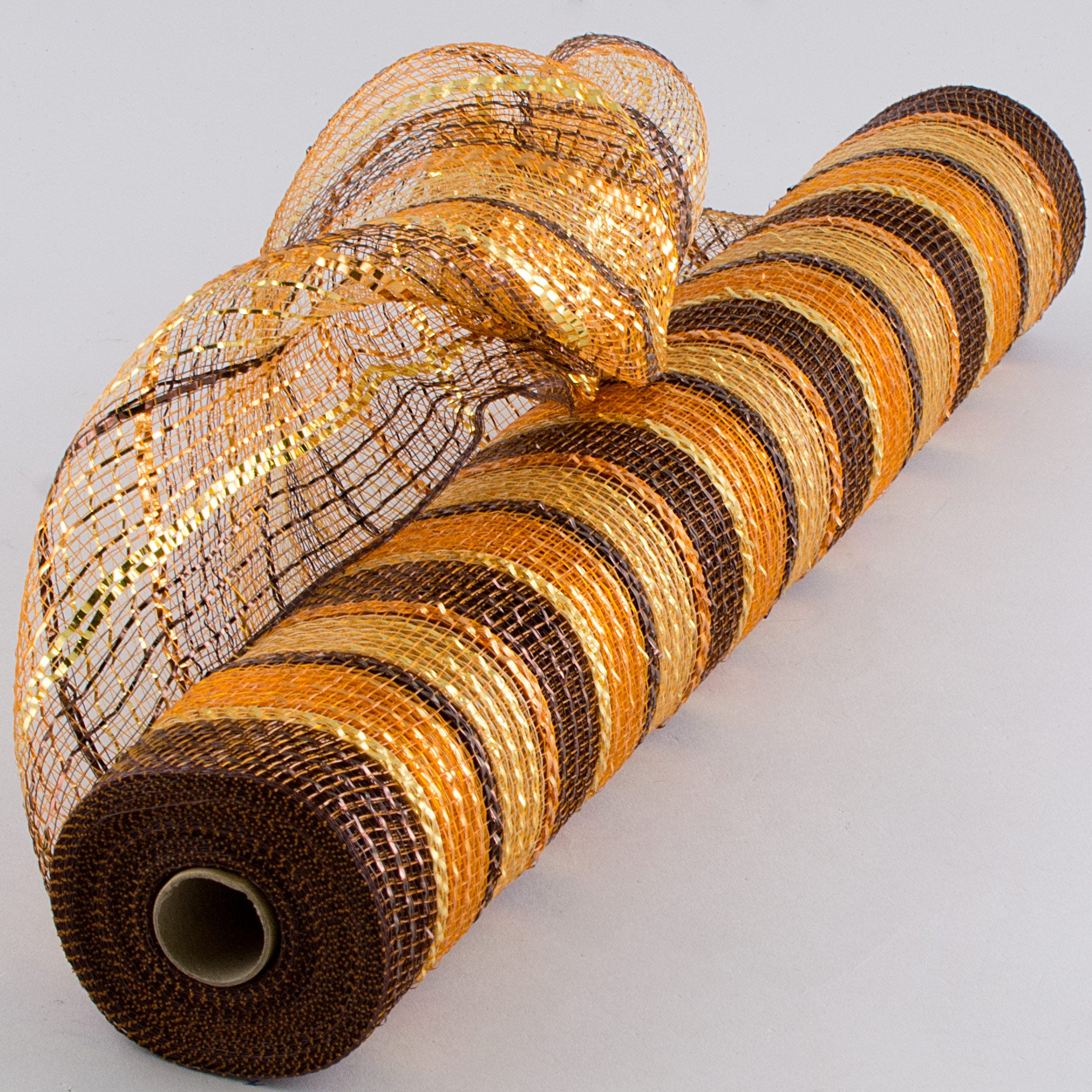 21" Poly Deco Mesh: Metallic Fall Stripe Item Number: XB993-38