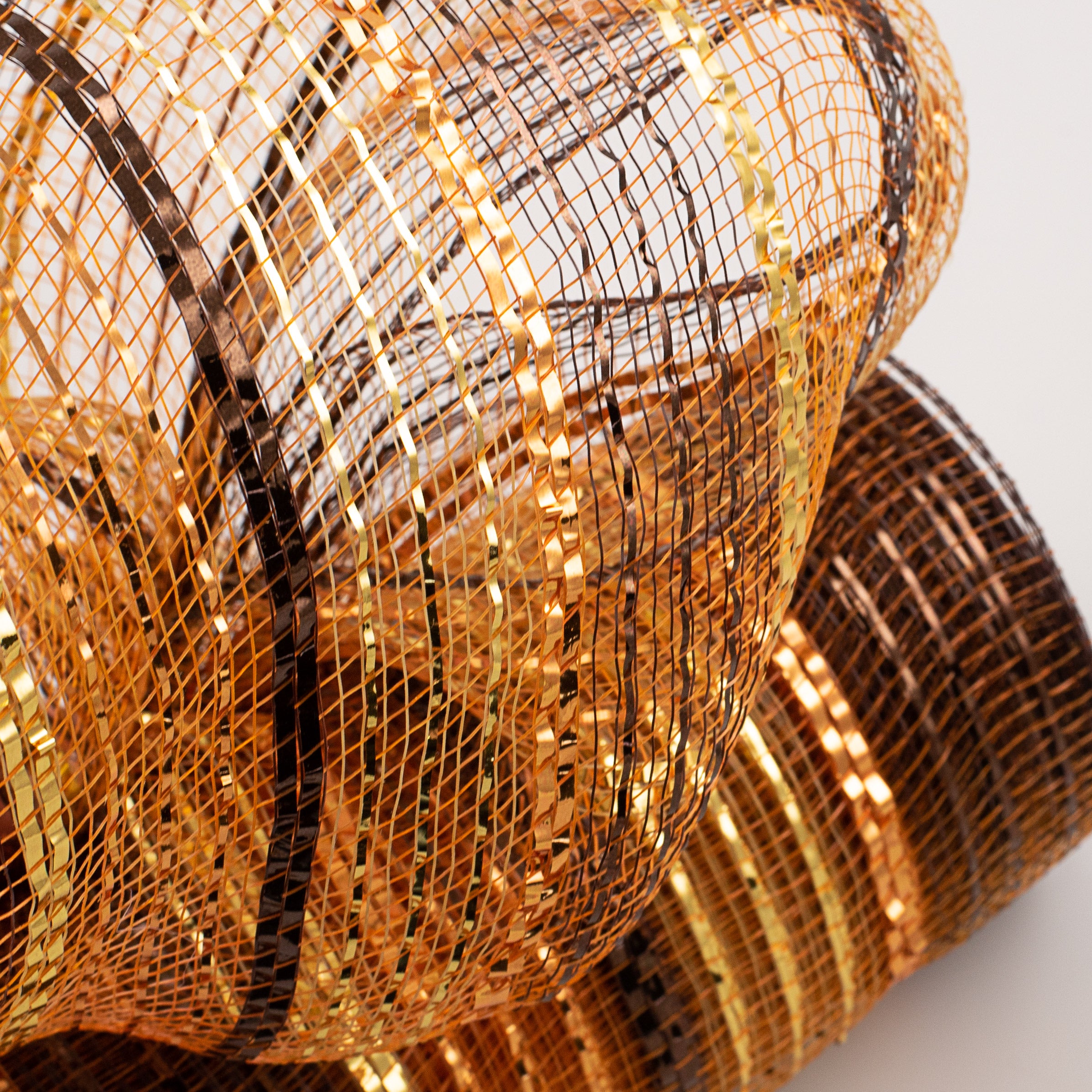 10" Poly Deco Mesh: Metallic Fall Stripe Lifestyle Photo