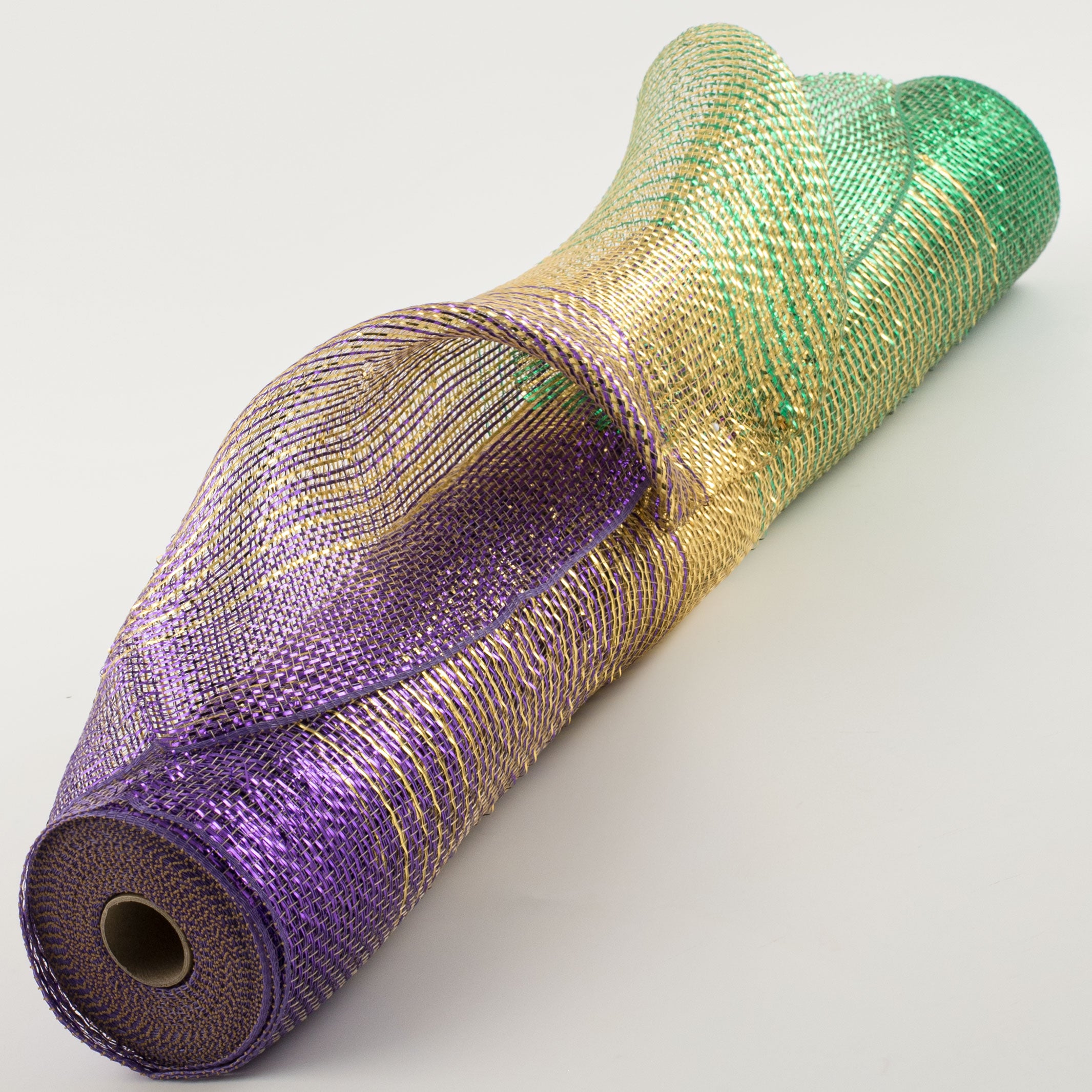 21" Poly Deco Mesh: Metallic Mardi Gras Ombré Item Number: XB991-17