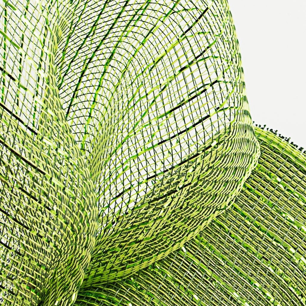 10" Poly Deco Mesh: Metallic Moss/Apple Lifestyle Photo