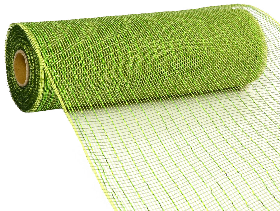 10" Poly Deco Mesh: Metallic Moss/Apple detail photo 3
