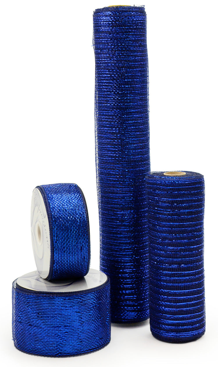 21" Poly Deco Mesh: Metallic Navy/Royal detail photo 4