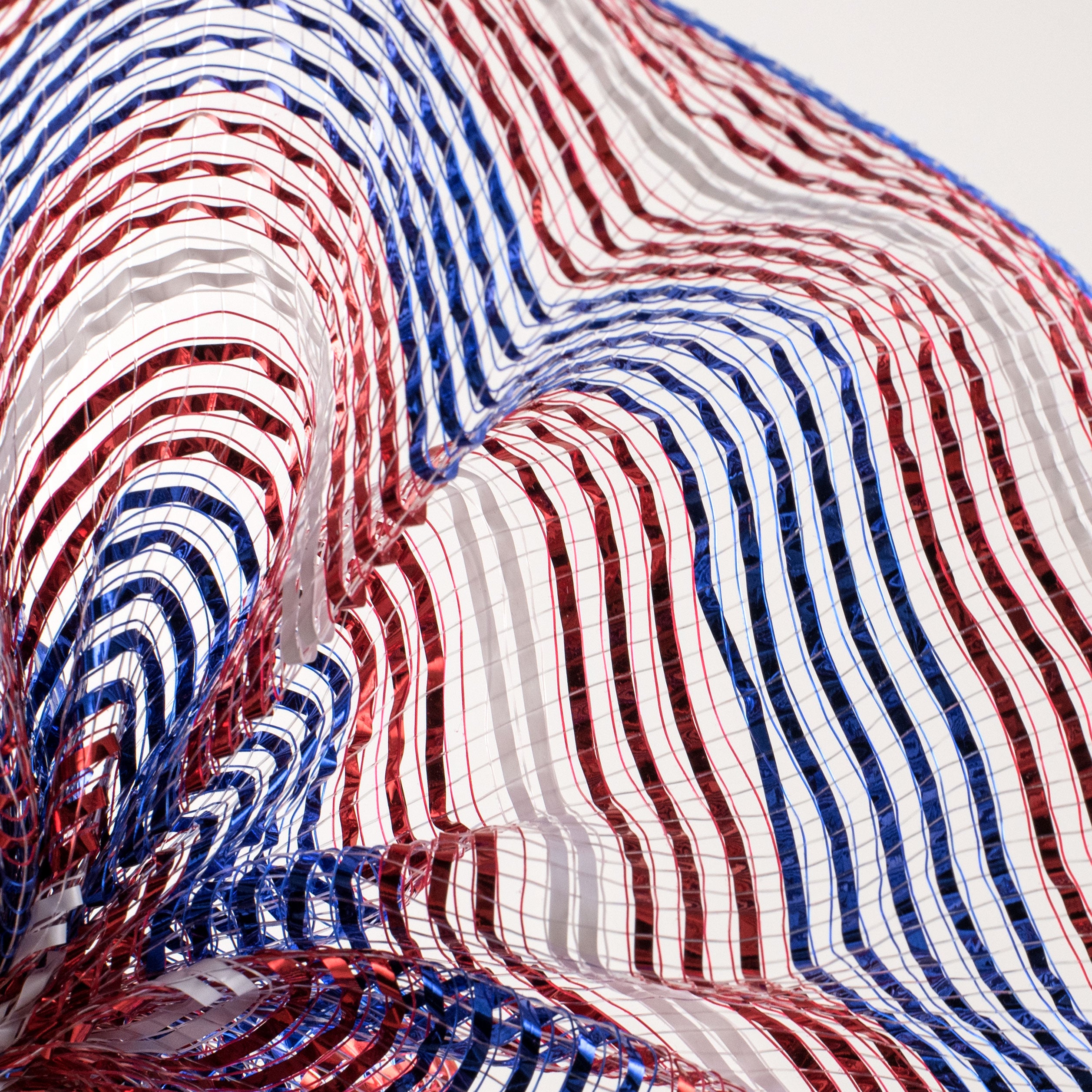 10" Poly Deco Mesh: Metallic Patriotic Stripe Lifestyle Photo