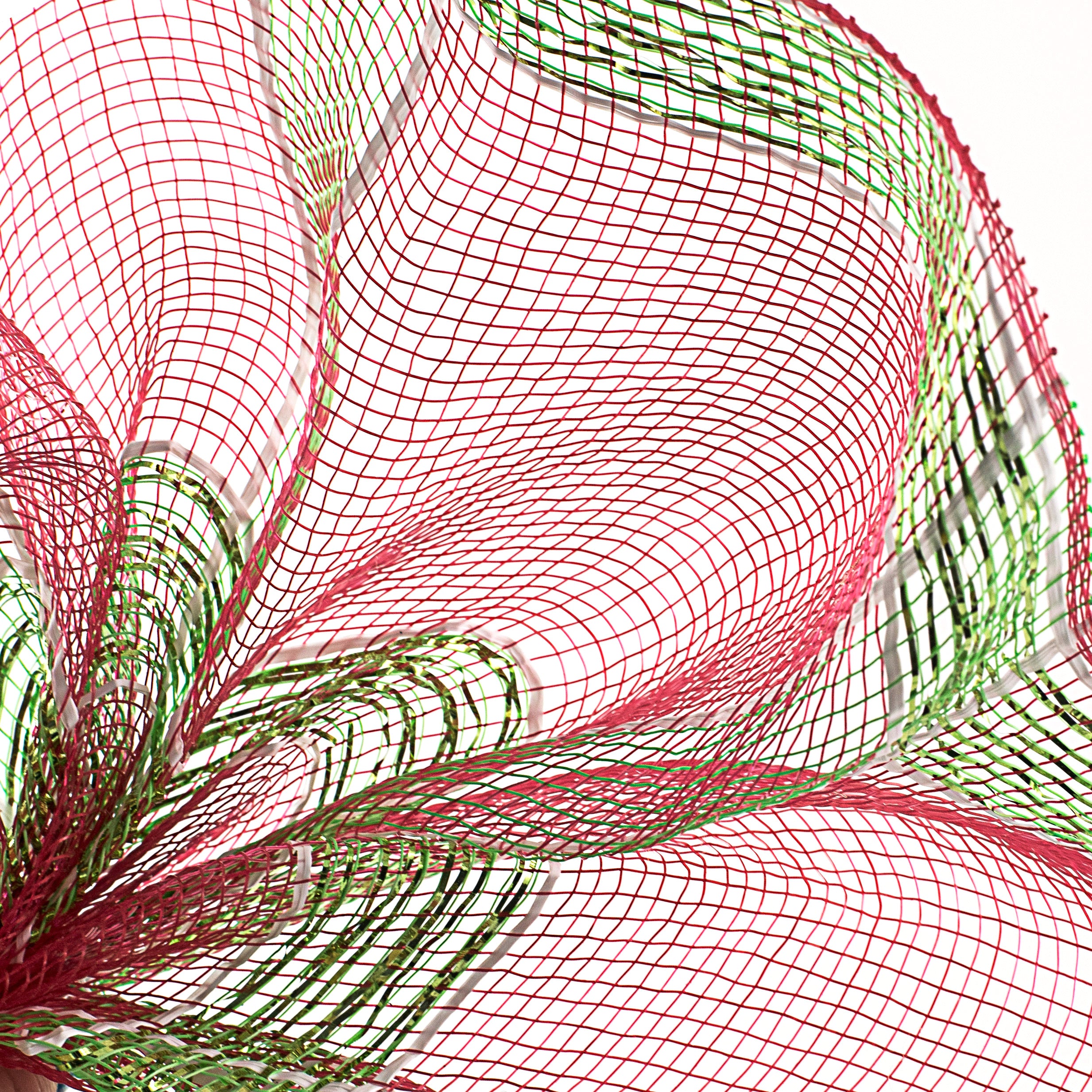 10" Poly Deco Mesh: Metallic Red/Lime/White Plaid Lifestyle Photo