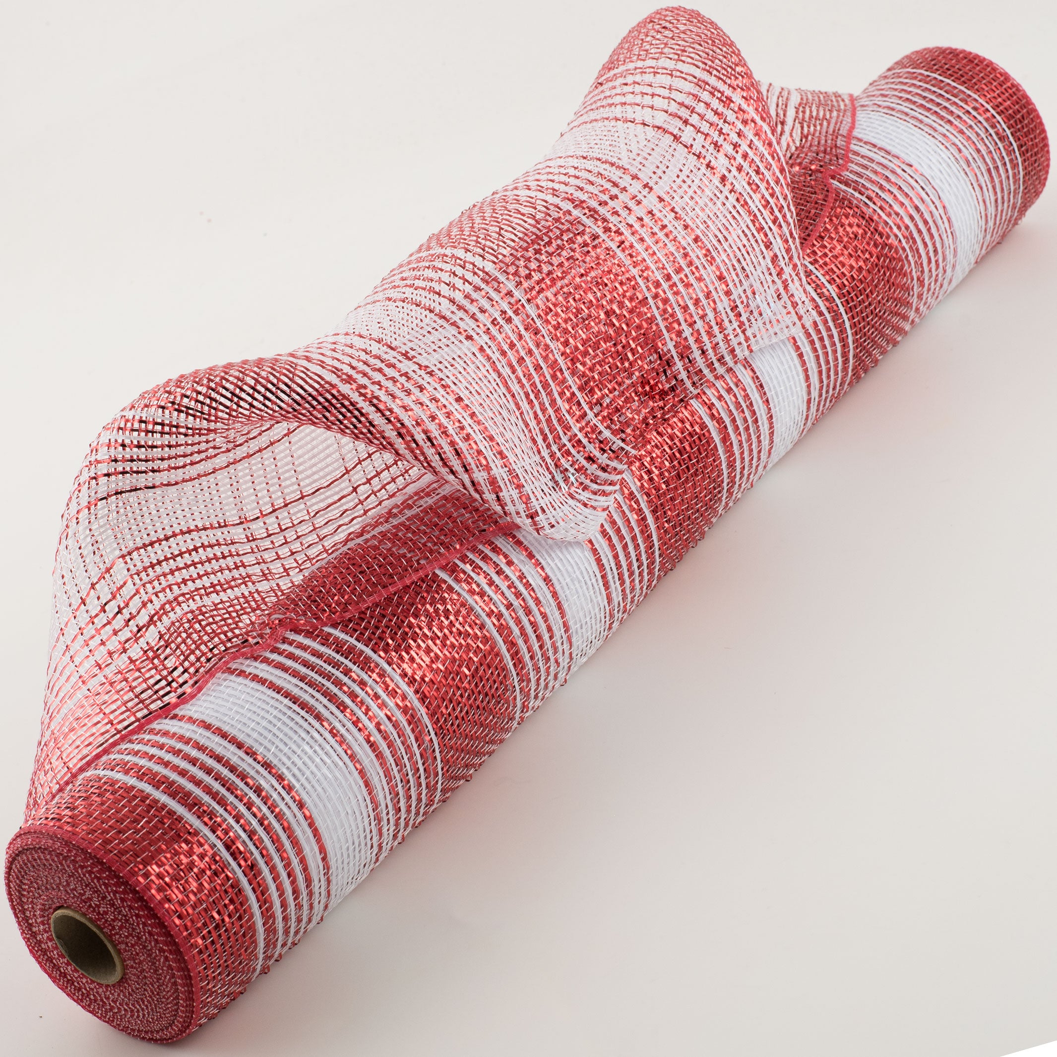 21" Poly Deco Mesh: Metallic Red/White Ombré Item Number: XB993-01