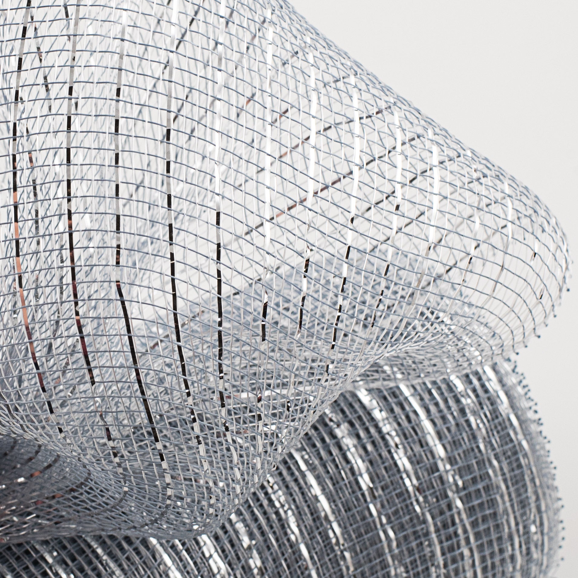 10" Poly Deco Mesh: Metallic Silver Lifestyle Photo