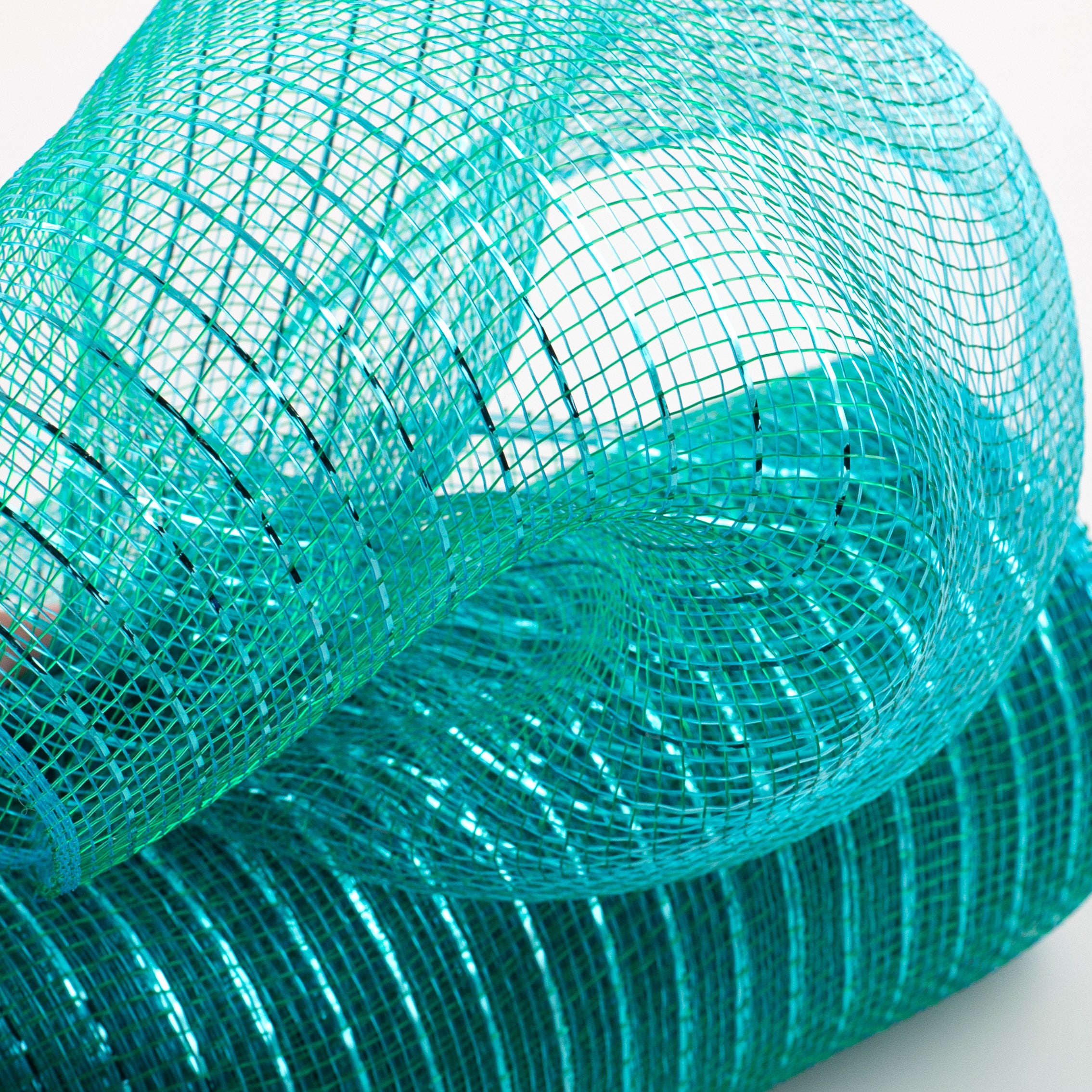 10" Poly Deco Mesh: Metallic Teal Lifestyle Photo