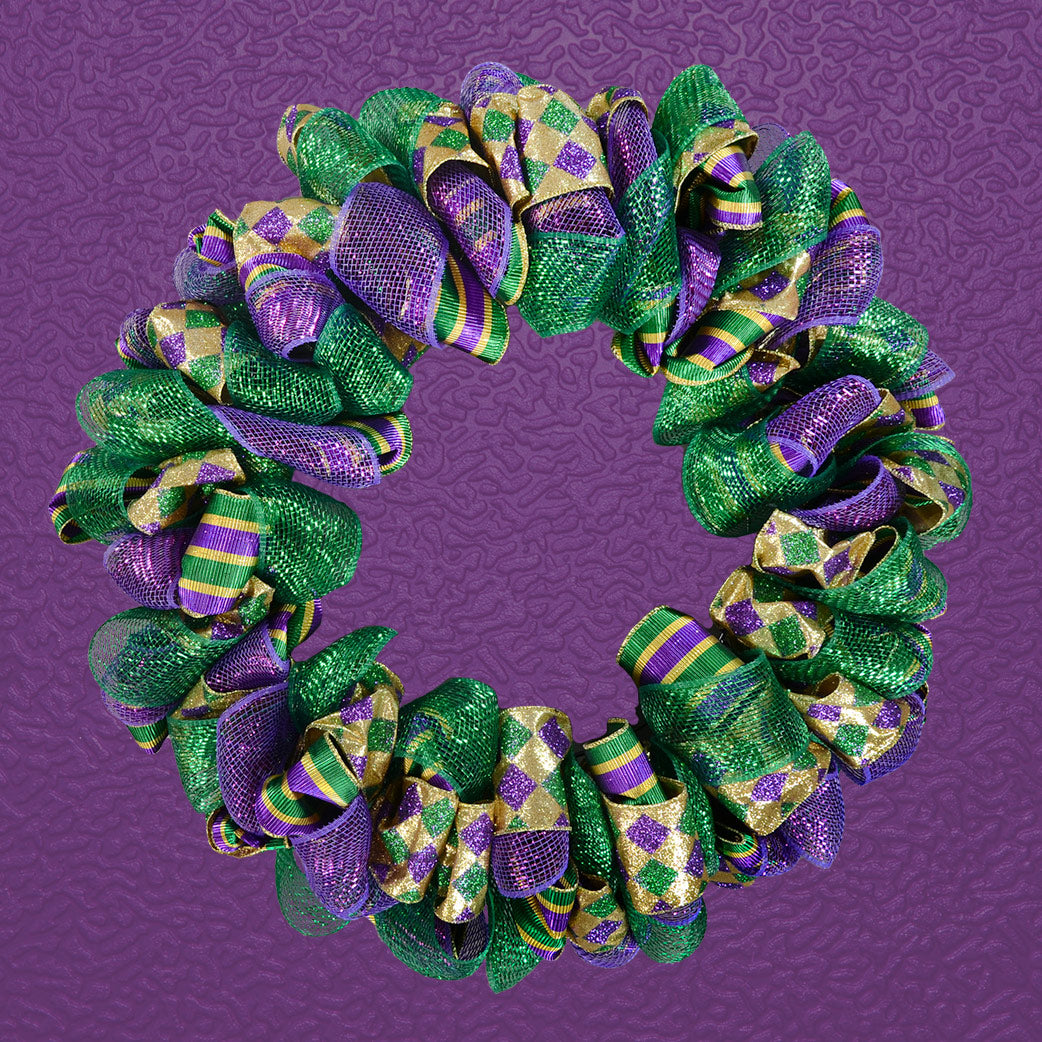 2.5" Poly Deco Mesh Ribbon: Metallic Emerald Green detail photo 4