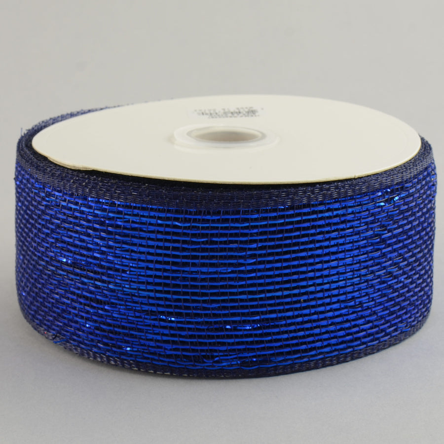 2.5" Poly Deco Mesh Ribbon: Metallic Navy/Royal Item Number: RS200457