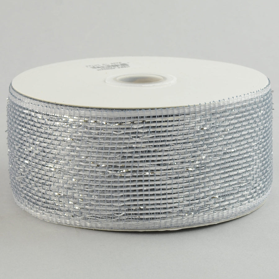 2.5" Poly Deco Mesh Ribbon: Metallic Silver Item Number: RS200426