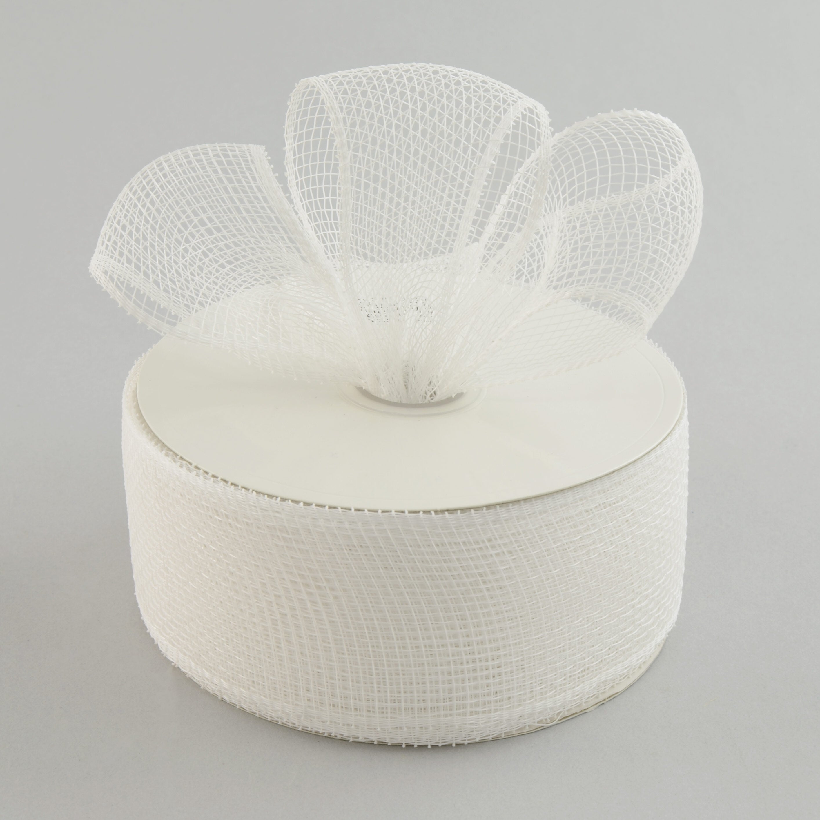 2.5" Poly Deco Mesh Ribbon: White Lifestyle Photo
