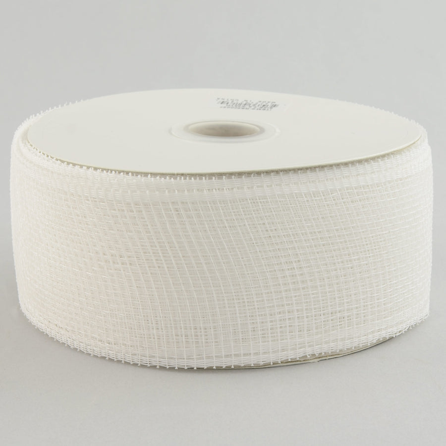 2.5" Poly Deco Mesh Ribbon: White Item Number: RS200027