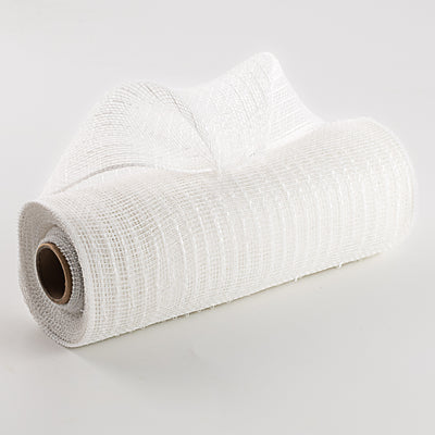 10" Poly Deco Mesh: White w/ White Item Number: RE1301R1