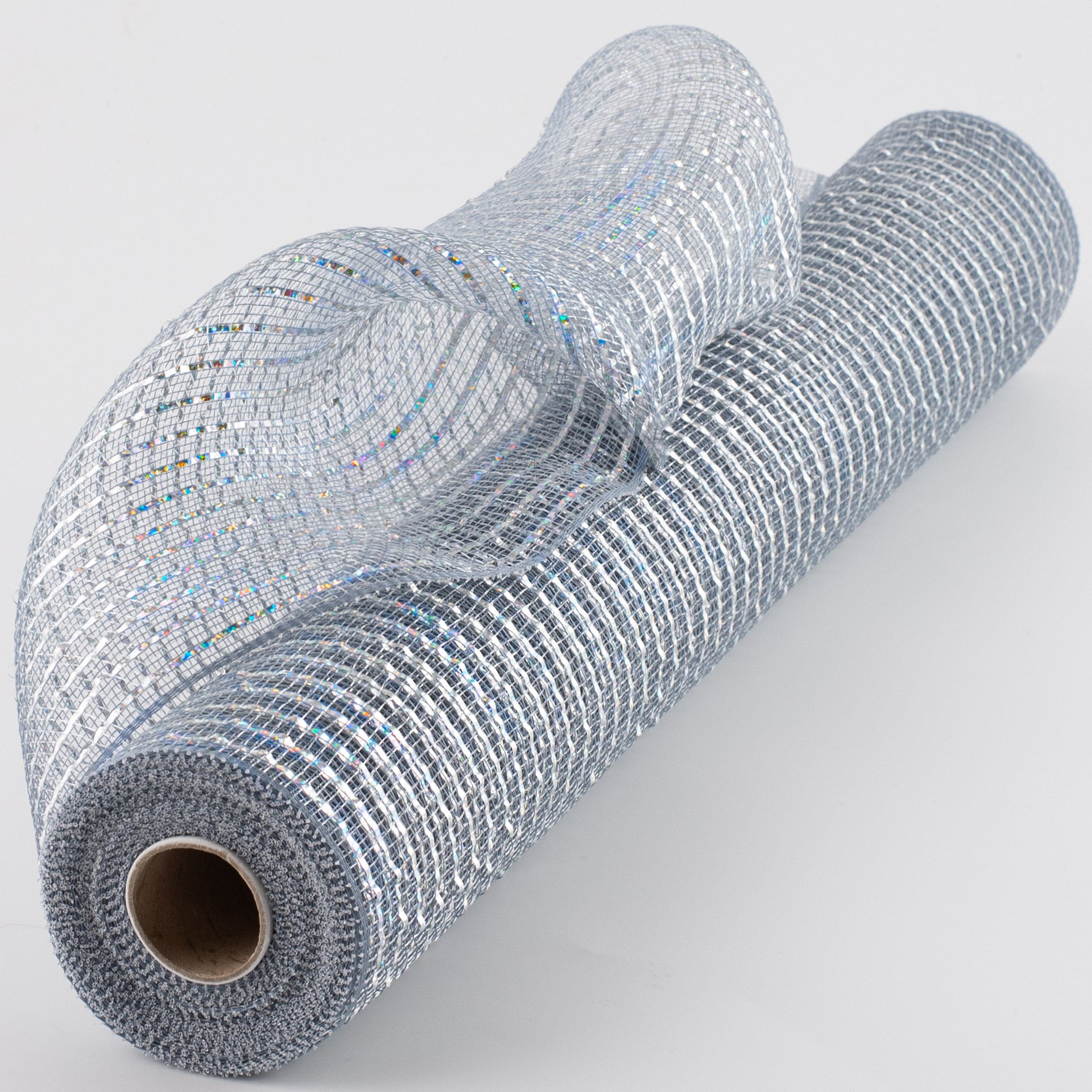 21" Poly Deco Mesh: Wide Foil Laser Silver With Platinum Item Number: RE106684