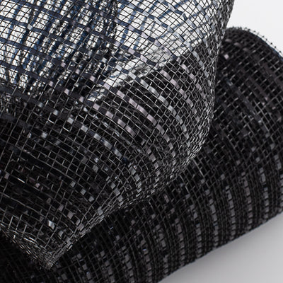 10" Poly Deco Mesh: Wide Foil Metallic Black Lifestyle Photo