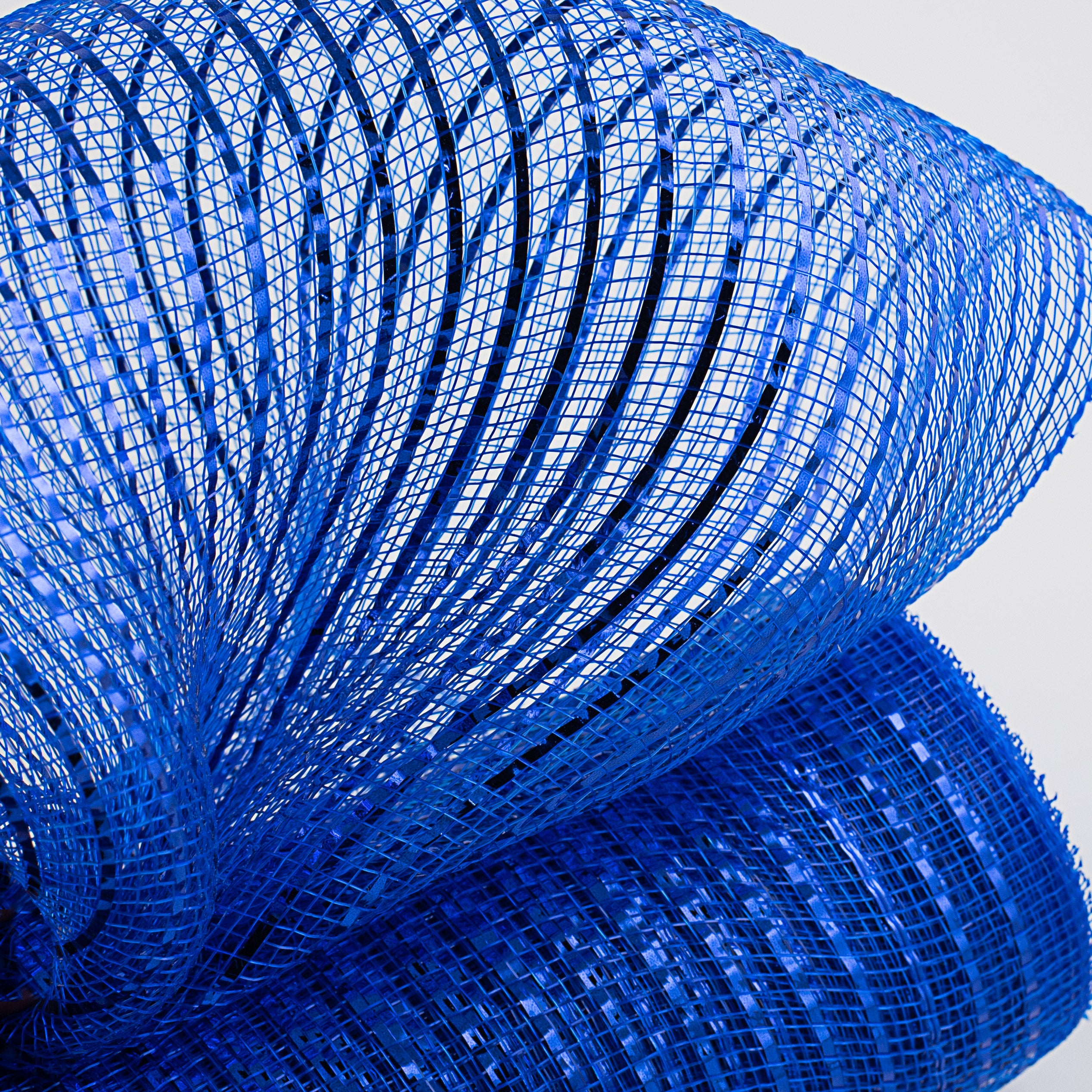 10" Poly Deco Mesh: Wide Foil Metallic Blue With Royal Lifestyle Photo