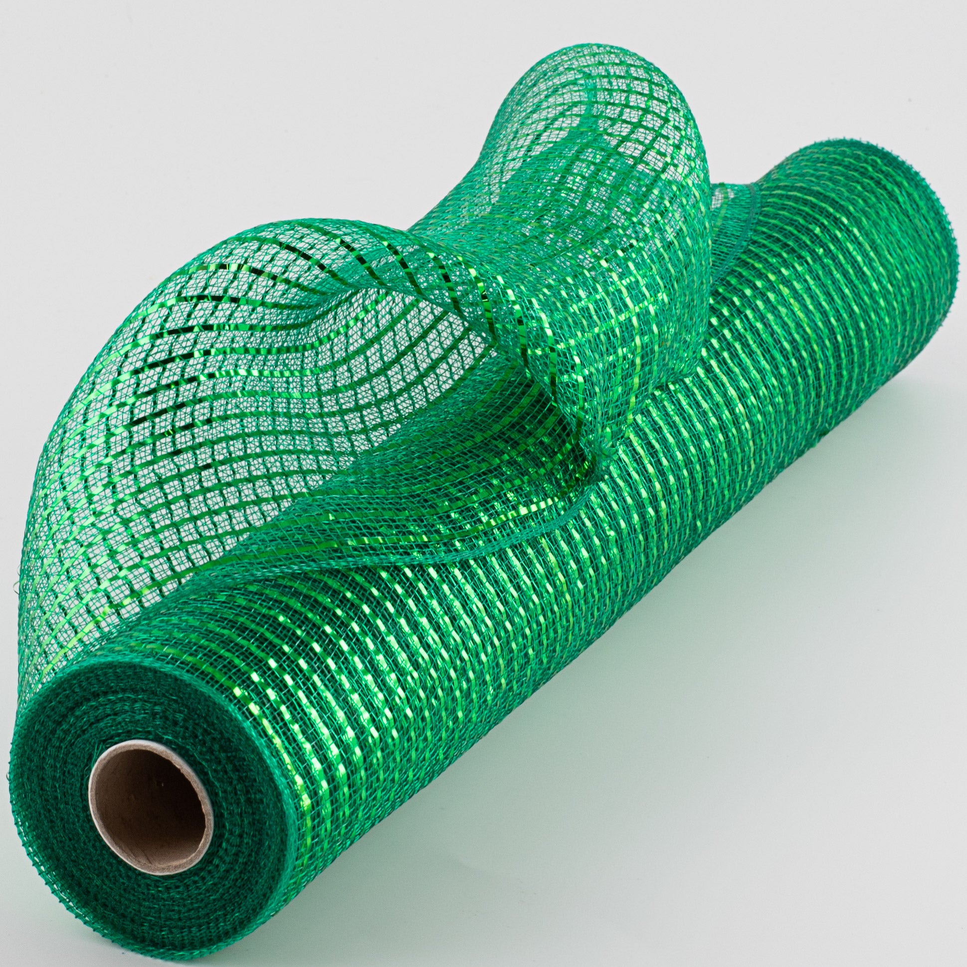 21" Poly Deco Mesh: Wide Foil Metallic Emerald Item Number: RE106606