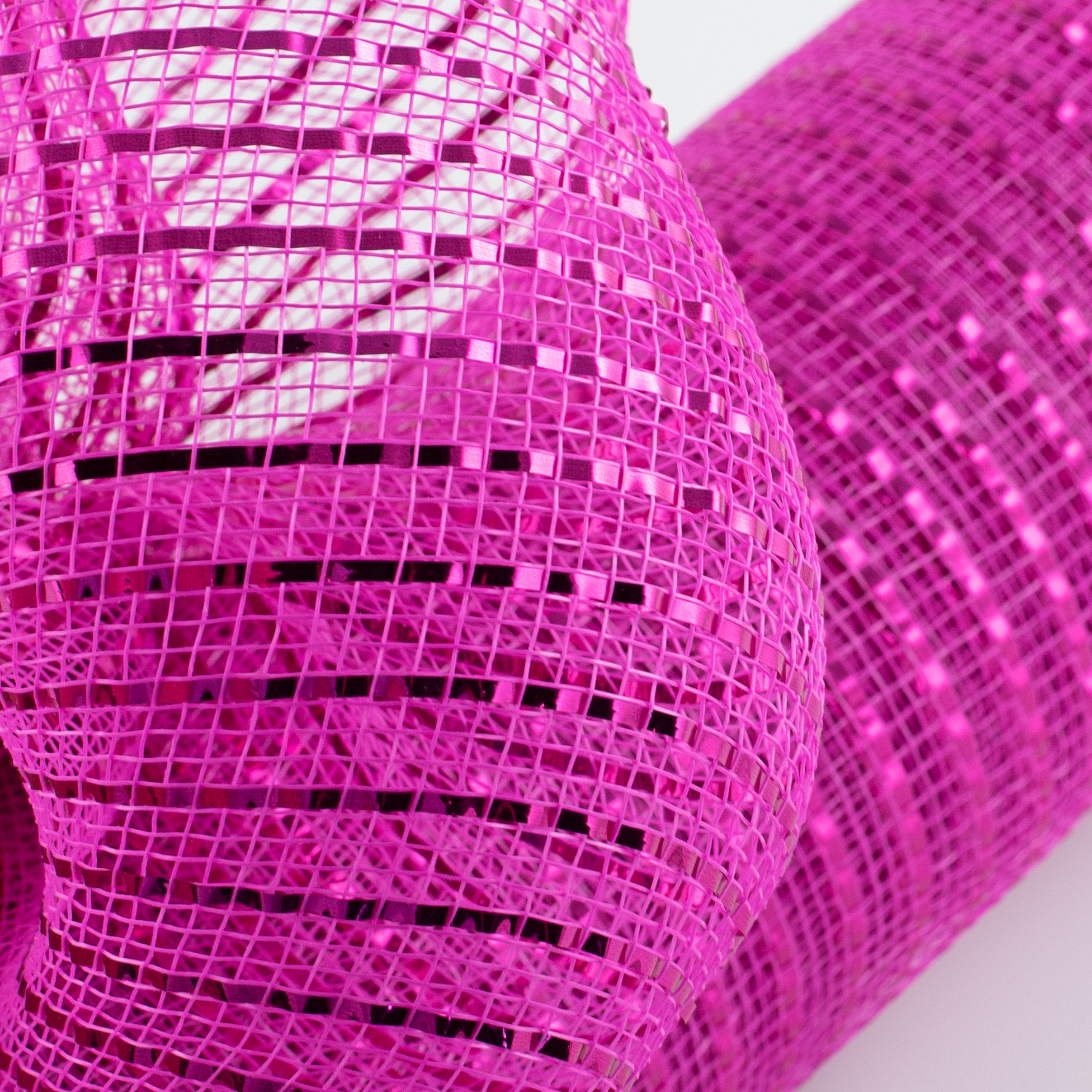 10" Poly Deco Mesh: Wide Foil Metallic Hot Pink Lifestyle Photo