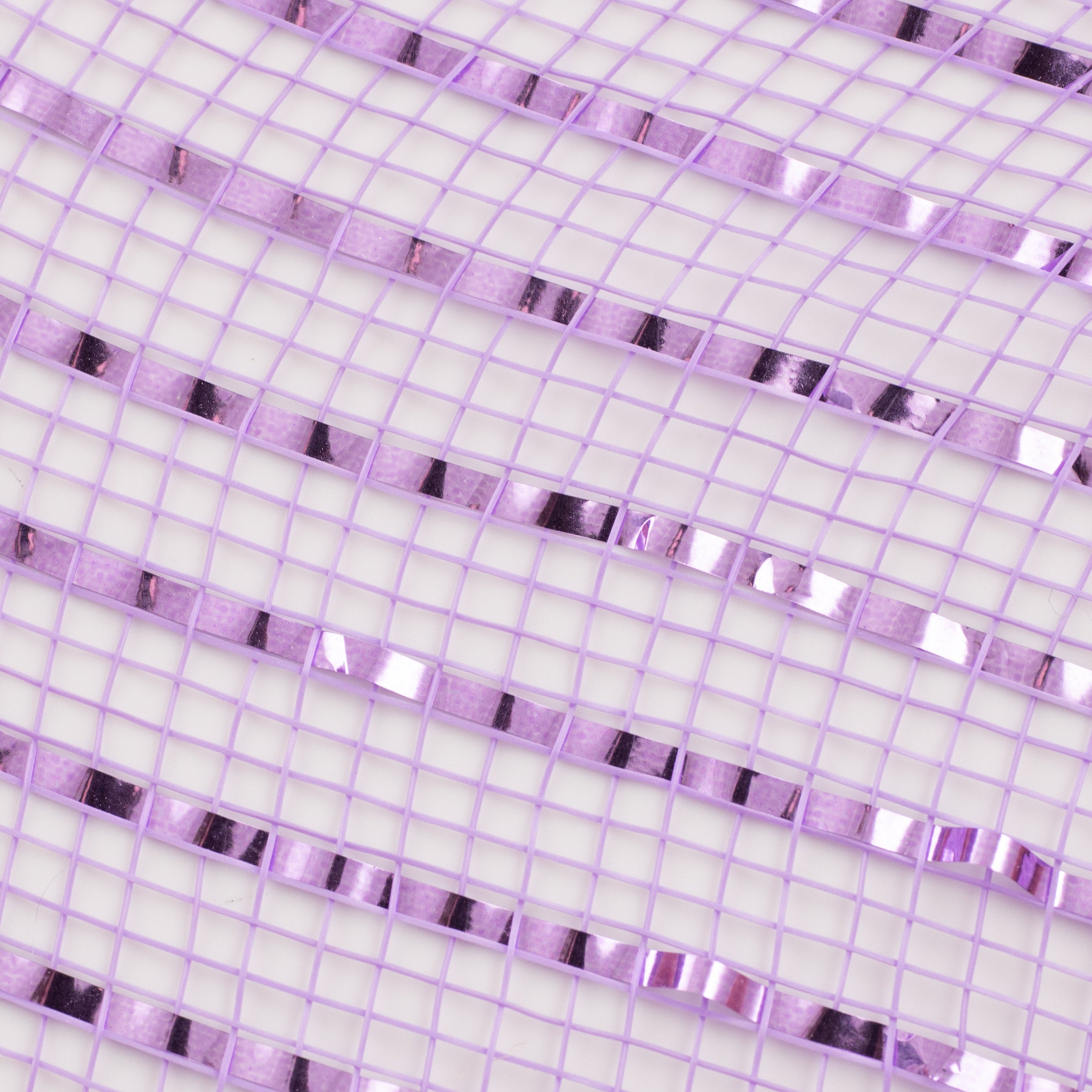 10" Poly Deco Mesh: Wide Foil Metallic Lavender detail photo 3