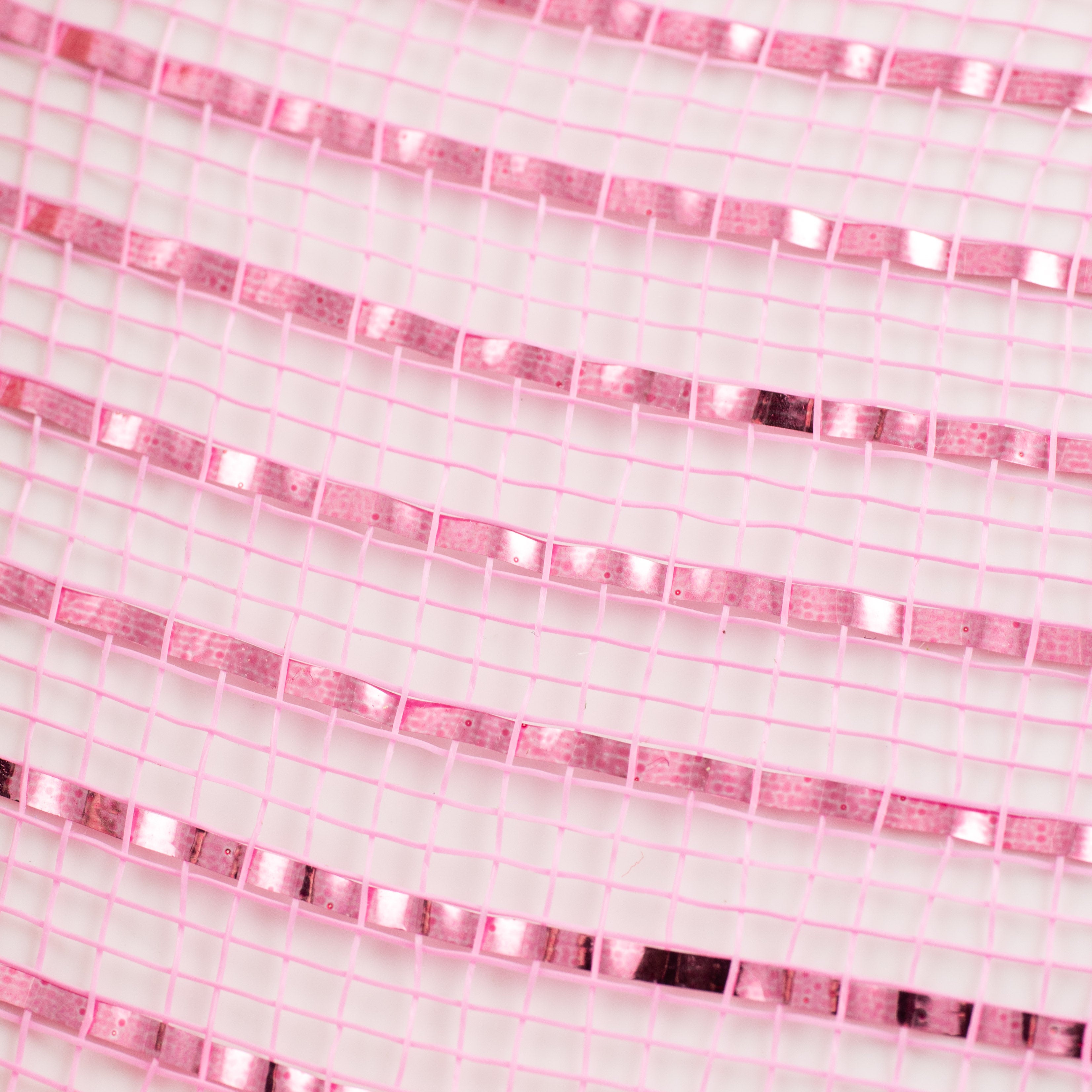 10" Poly Deco Mesh: Wide Foil Metallic Pink detail photo 3