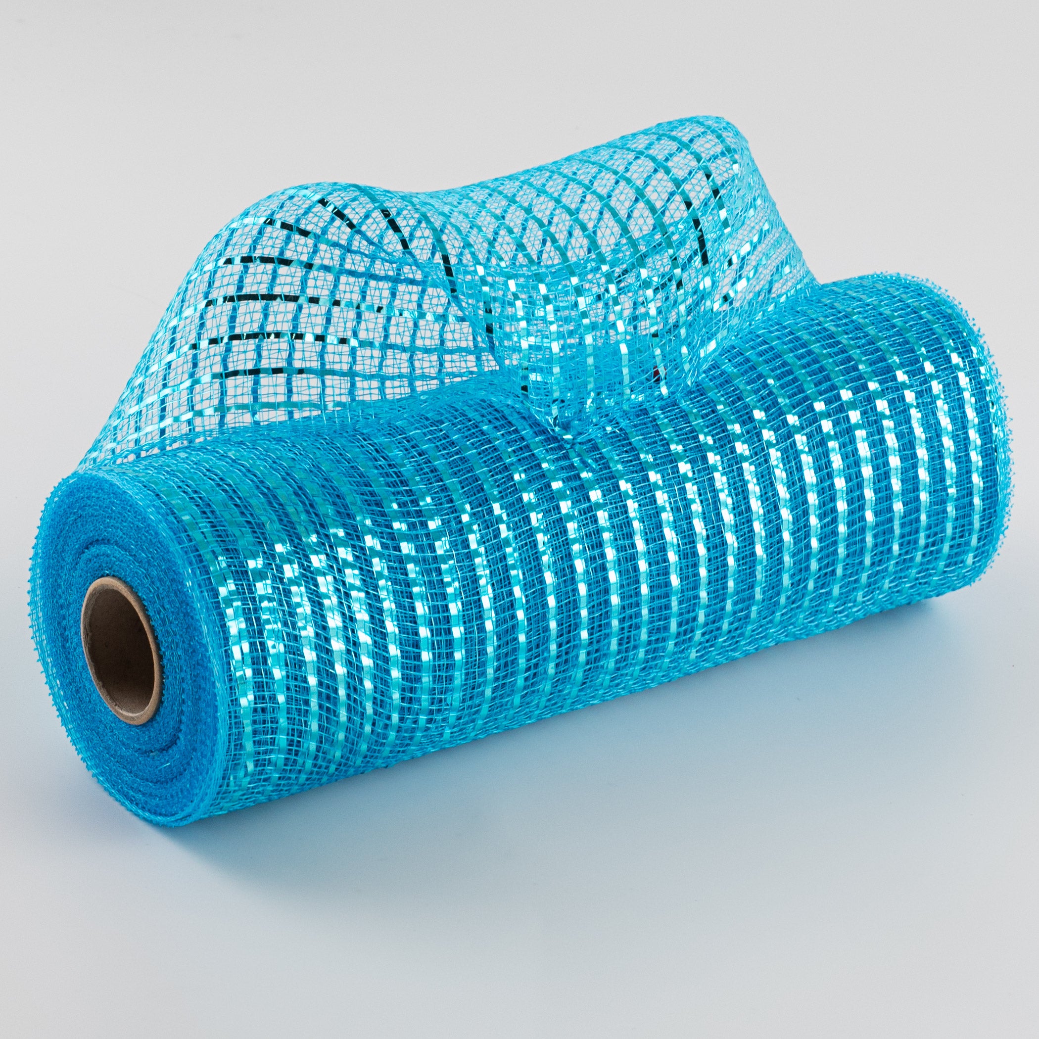10" Poly Deco Mesh: Wide Foil Metallic Turquoise Item Number: RE136644