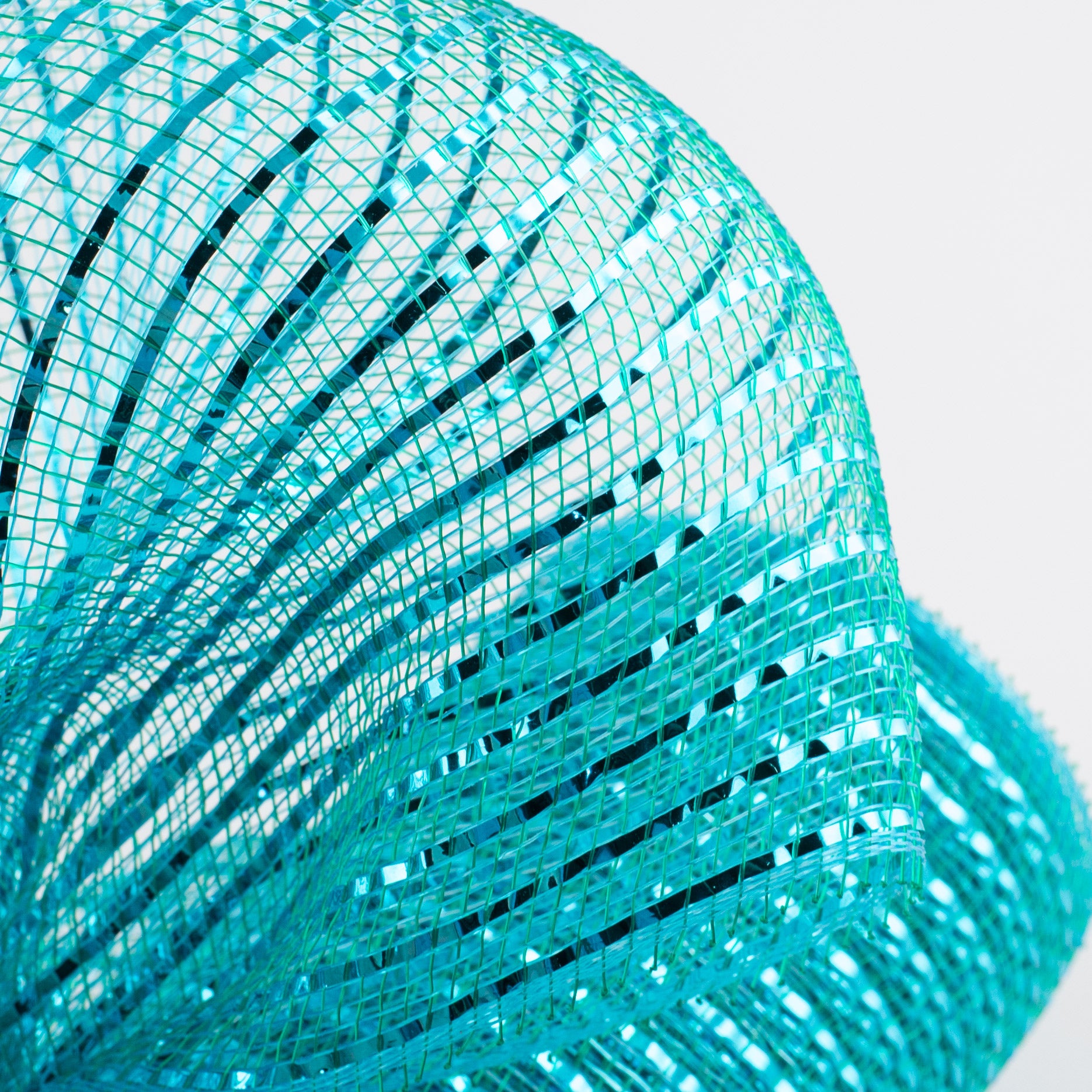 10" Poly Deco Mesh: Wide Foil Metallic Turquoise With Teal Lifestyle Photo