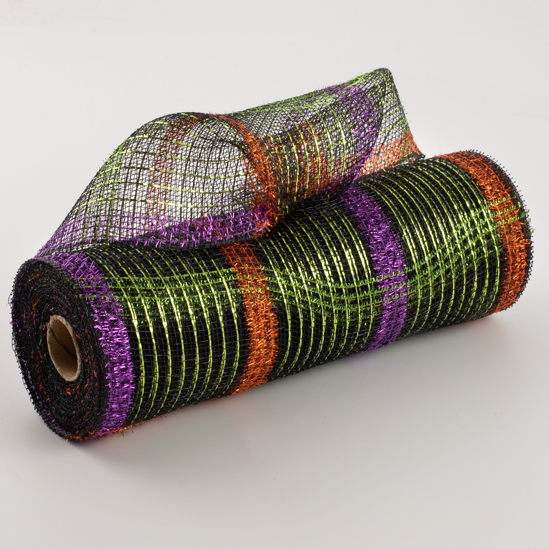 10" Poly Deco Tinsel Mesh: Halloween Plaid (10 Yards) Item Number: RY840576