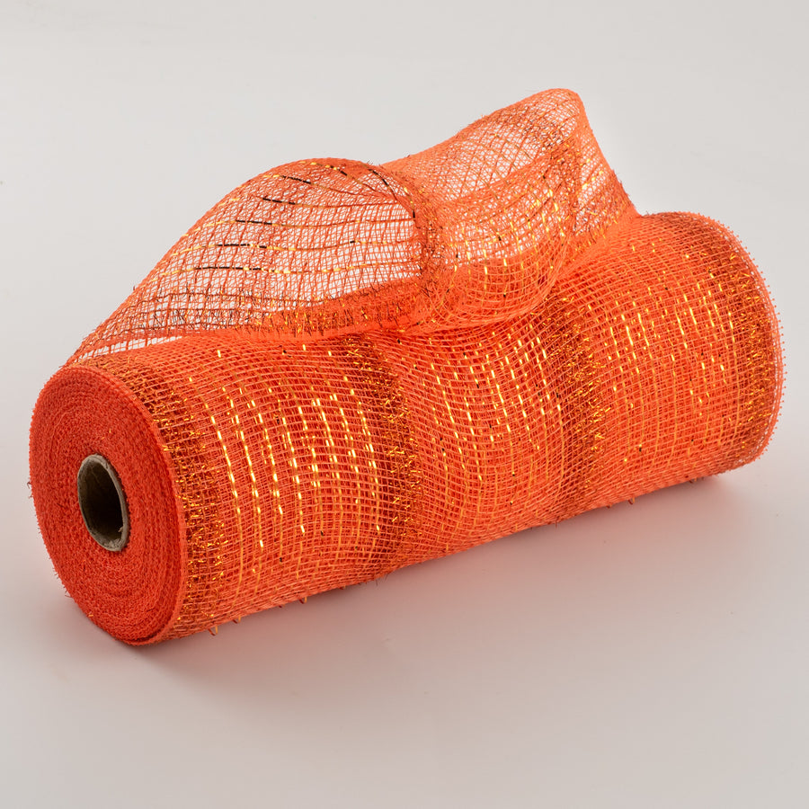 10" Poly Deco Tinsel Mesh: Orange & Orange (10 Yards) Item Number: RY840120