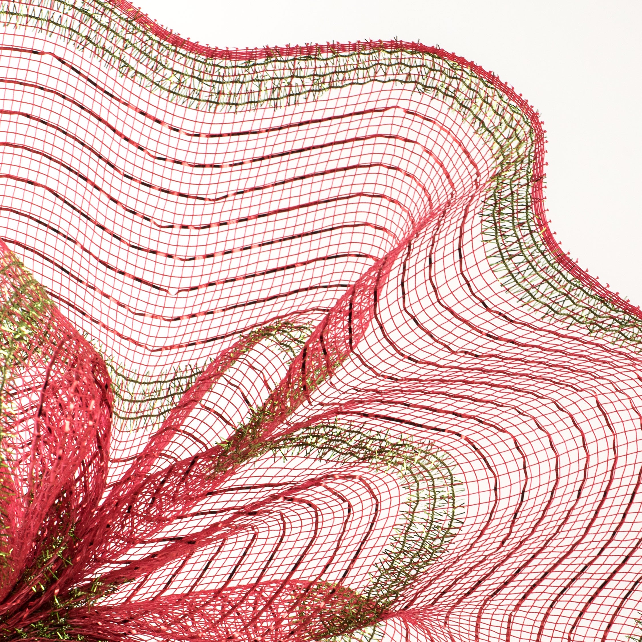 10" Poly Deco Tinsel Mesh: Red & Lime Green (10 Yards) Lifestyle Photo