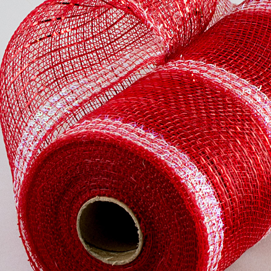 10" Poly Deco Tinsel Mesh: Red & White (10 Yards) Lifestyle Photo