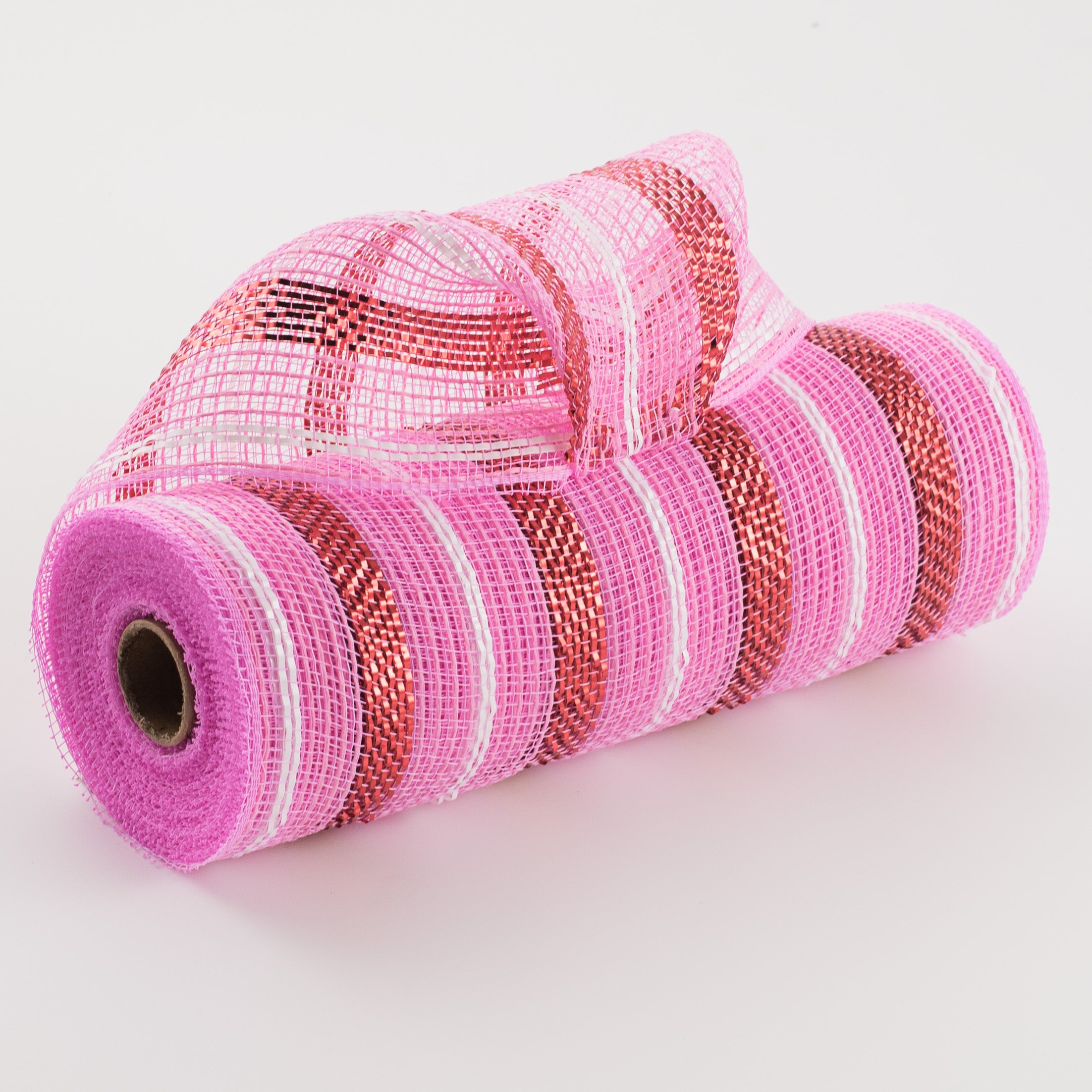 10" Poly Faux Jute Metallic Mesh: Light Pink, Red, White Item Number: RY8020AF